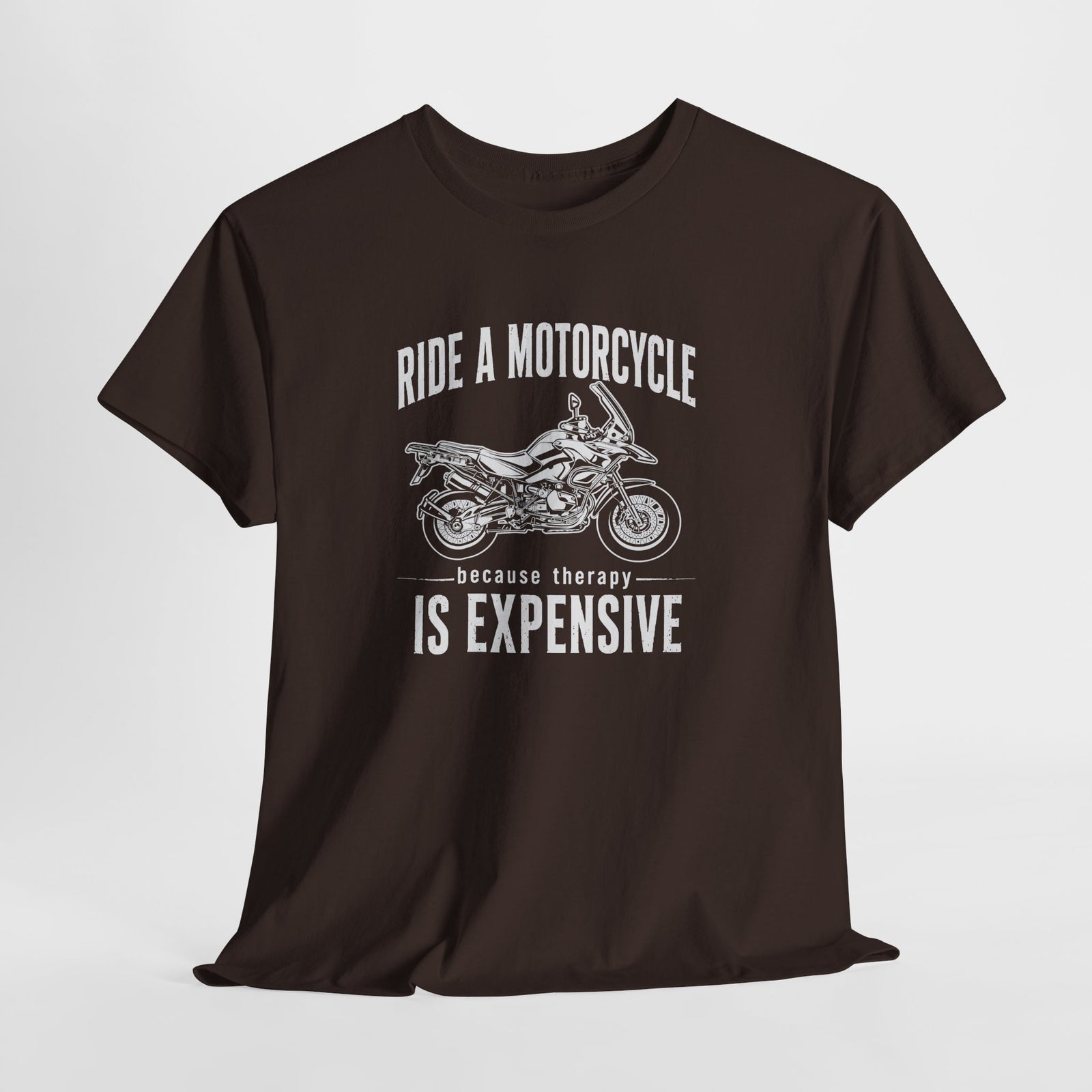 Adventure motorcycle t-shirt worn by model