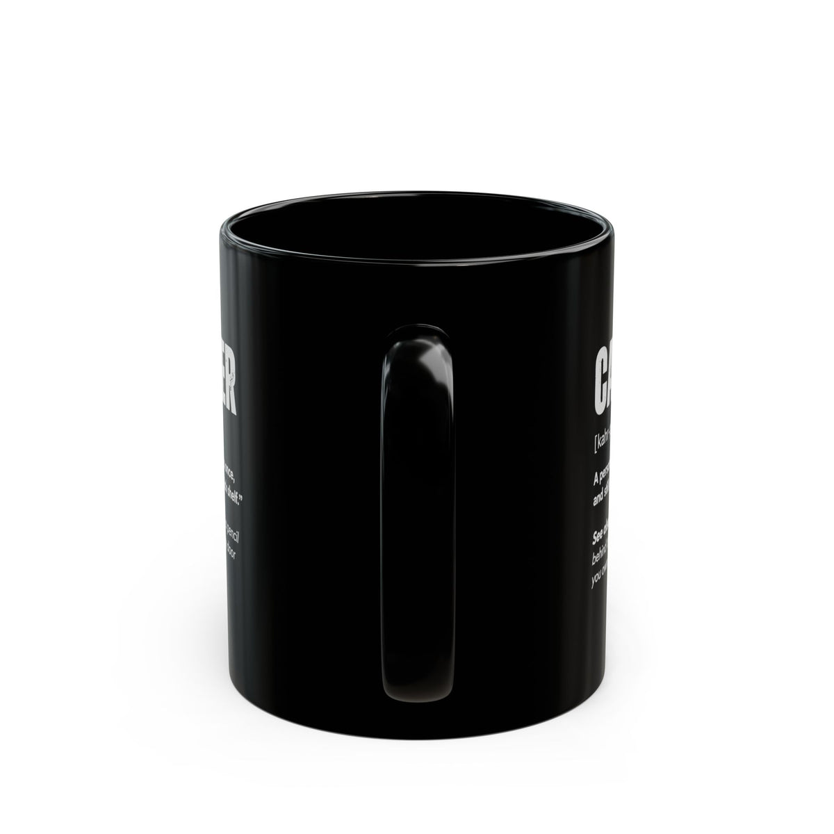 Carpenter Definition Coffee Mug - 11oz black coffee mug, handle facing front
