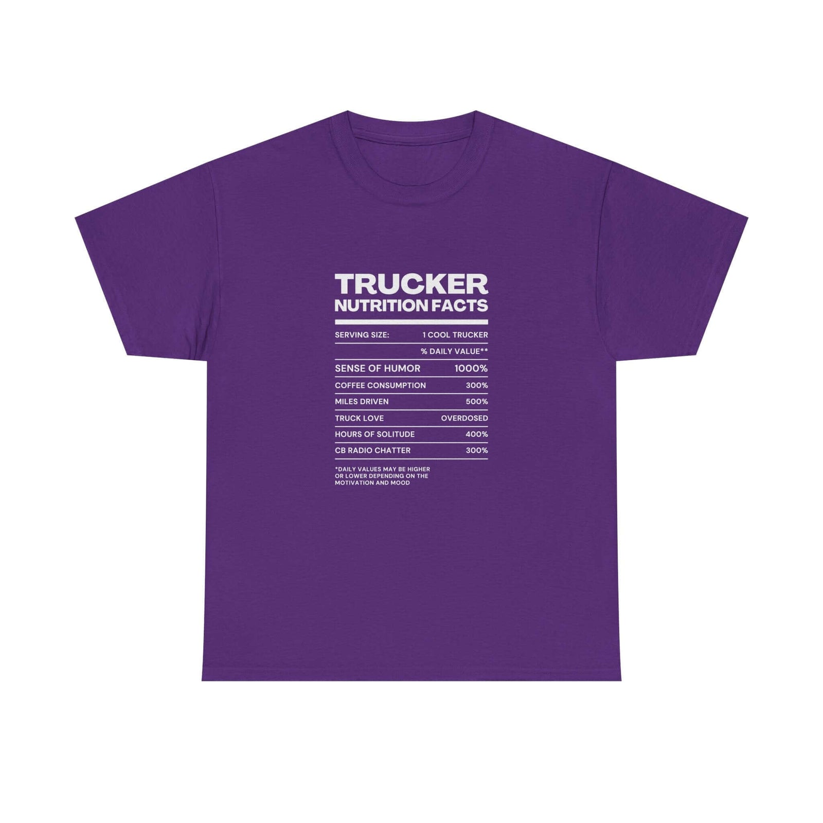 Trucker Nutrition Facts T-Shirt shirt - great gift for car fans