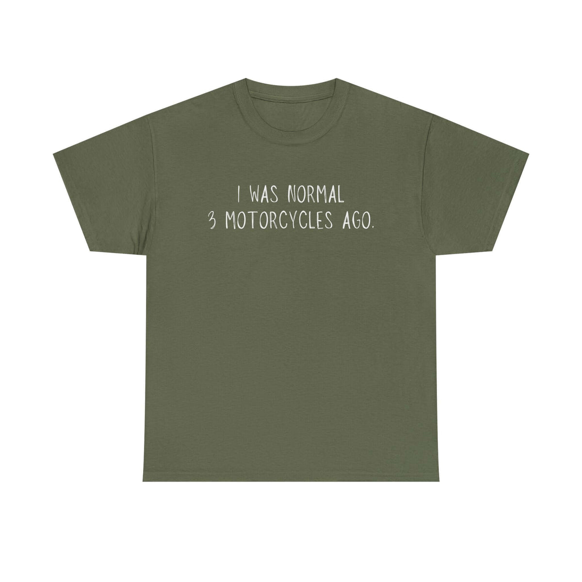 Biker t-shirt - I was normal 3 motorcycles ago - petrolhead gift