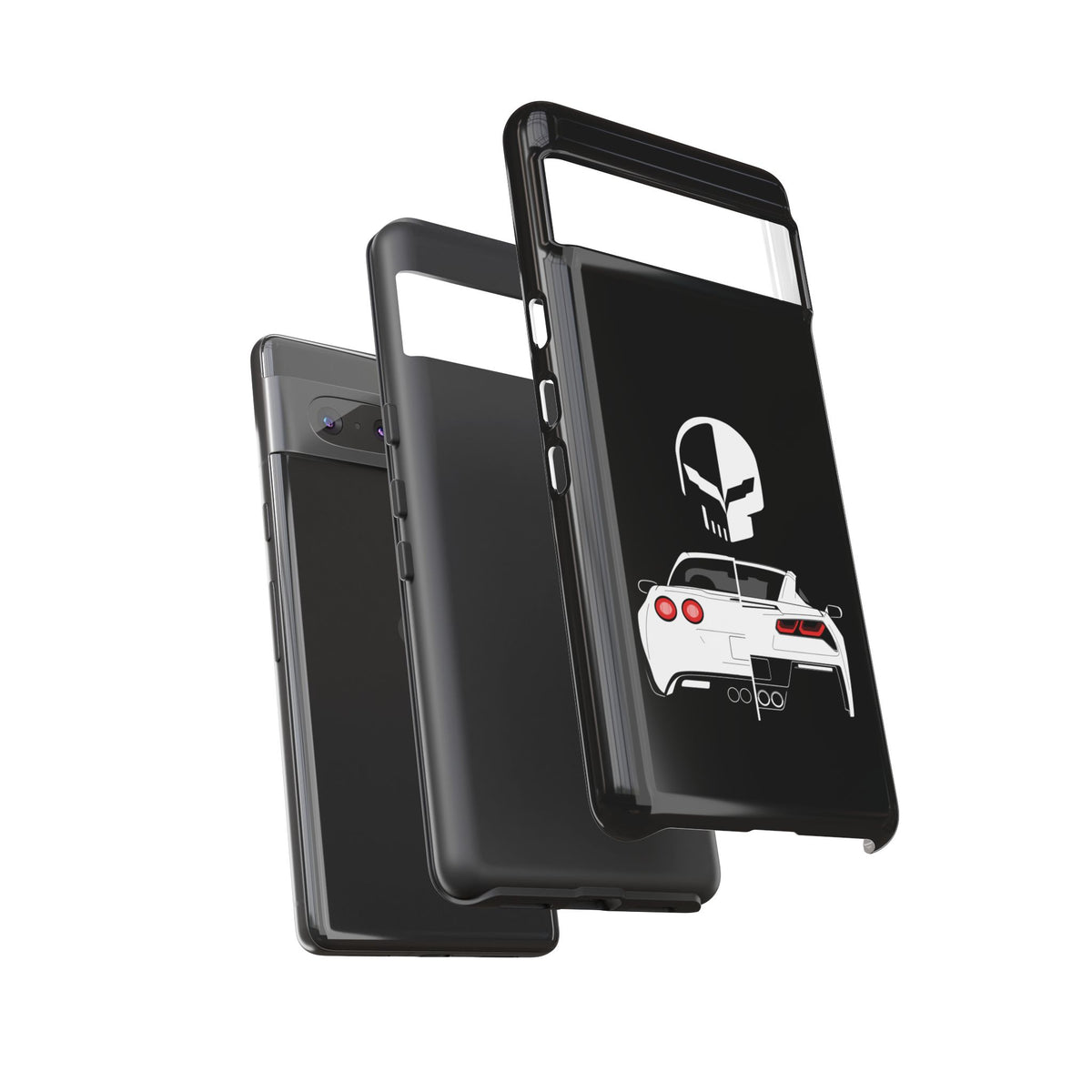 Corvette Punisher Skull Tough Phone Case | Muscle Car Guy Gift