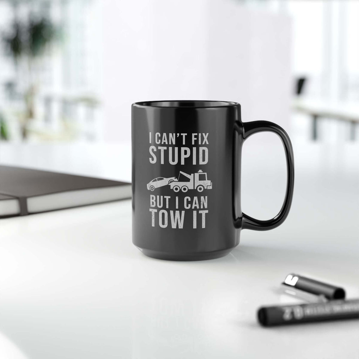 I Can't Fix Stupid But I Can Tow It Mug mug design - petrolhead gift