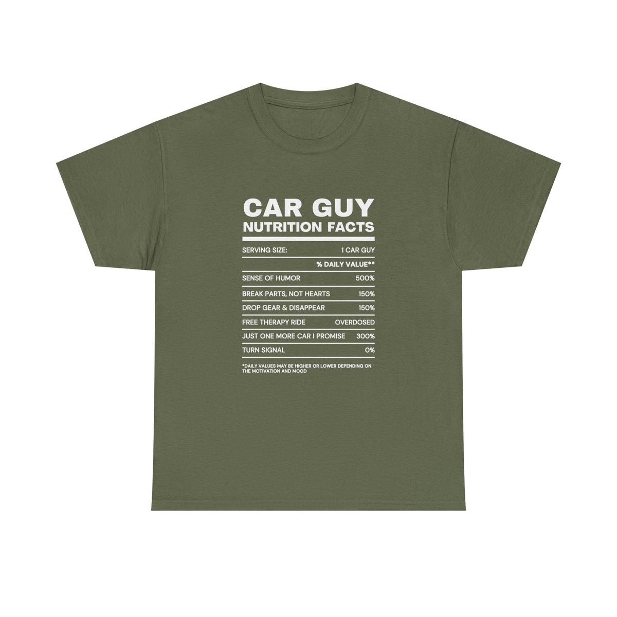 Car Guy Nutrition Facts - Black