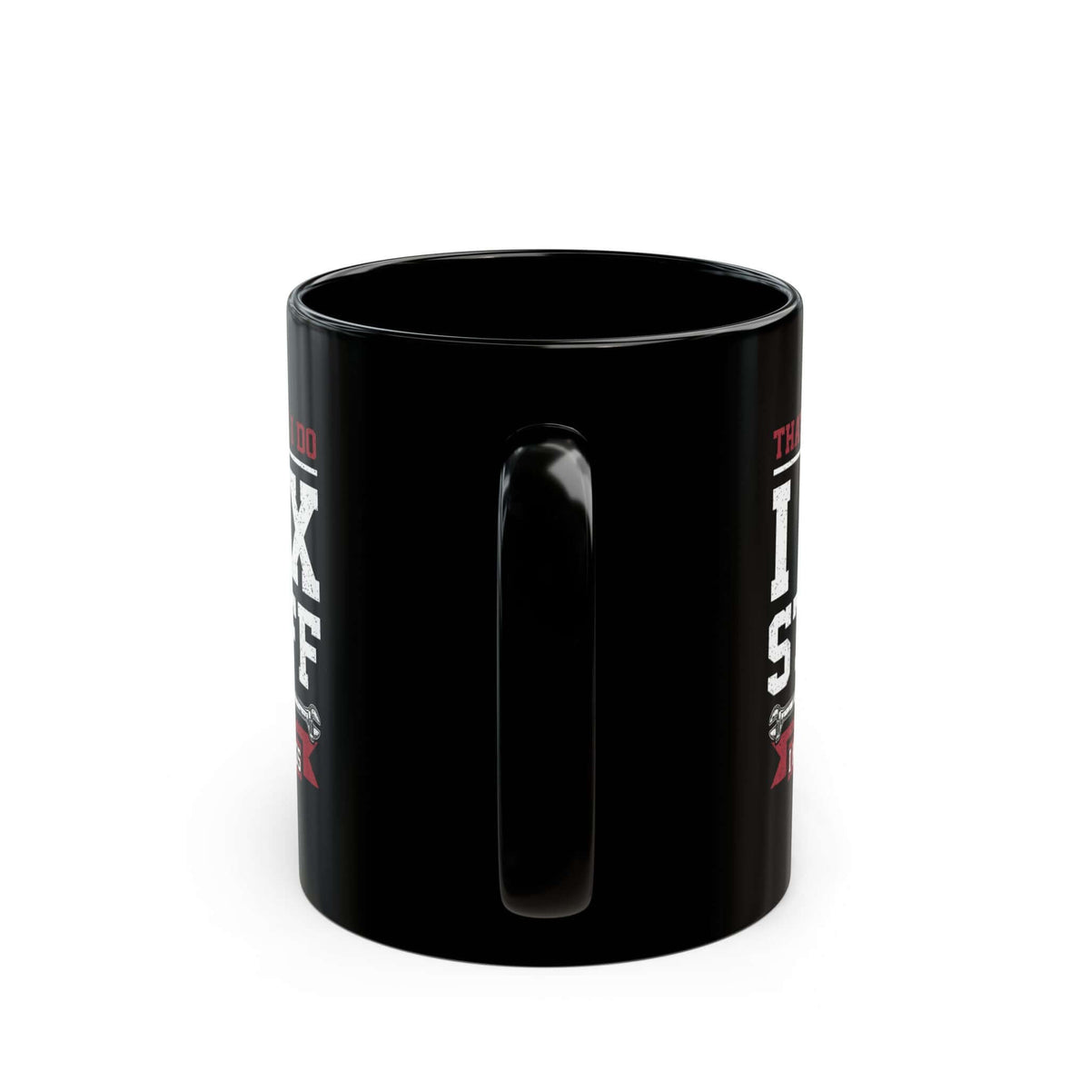 I Fix Stuff and I Know Things Coffee Mug mug back view - car enthusiast gift