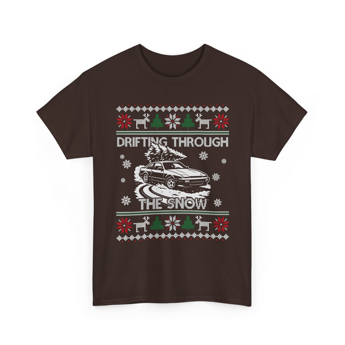 Drifting Through the Snow Ugly Christmas Shirt, Holiday Gift Tee, Christmas Party, JDM Drift Car Guy T-Shirt