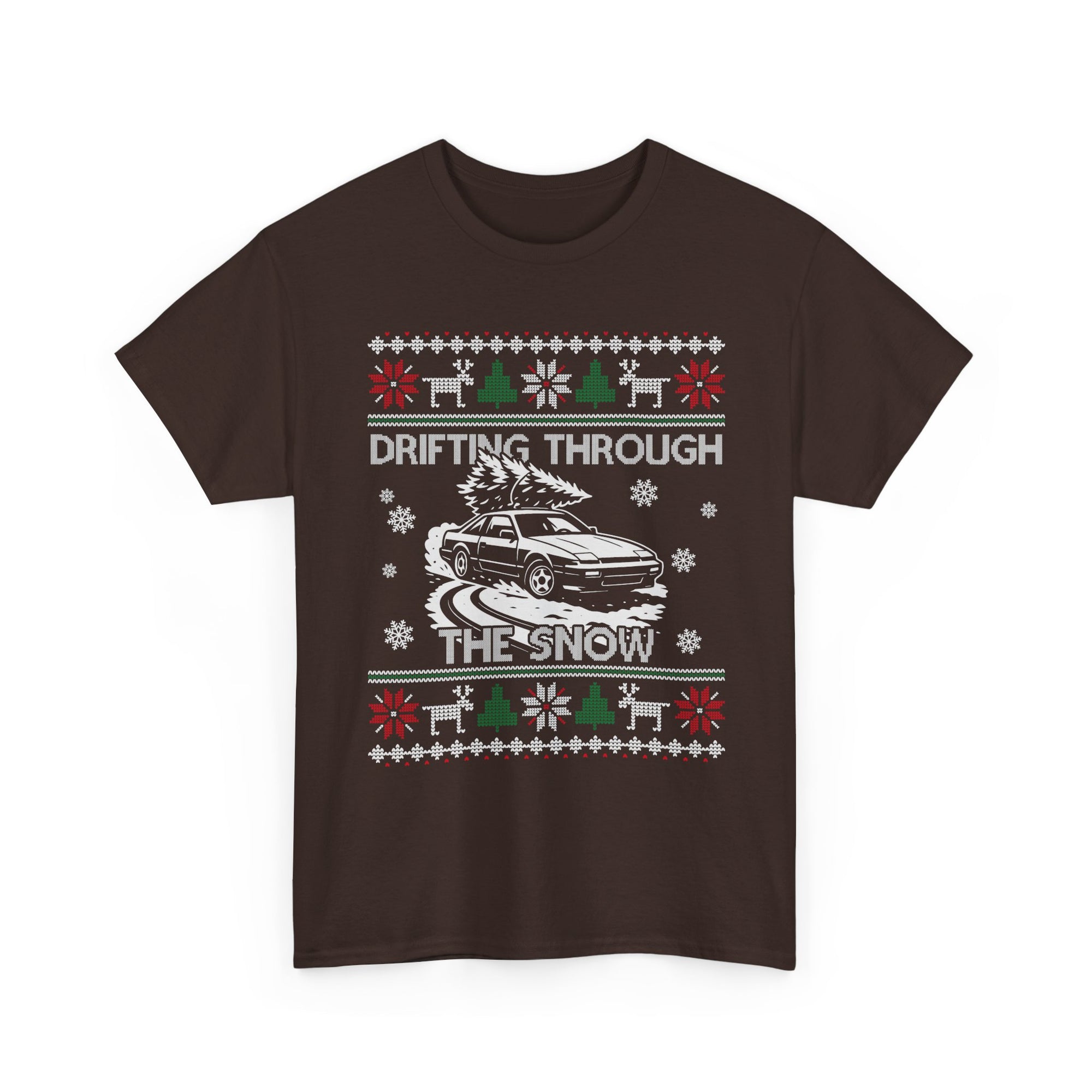 Drifting Through the Snow Ugly Christmas Shirt, Holiday Gift Tee, Christmas Party, JDM Drift Car Guy T-Shirt