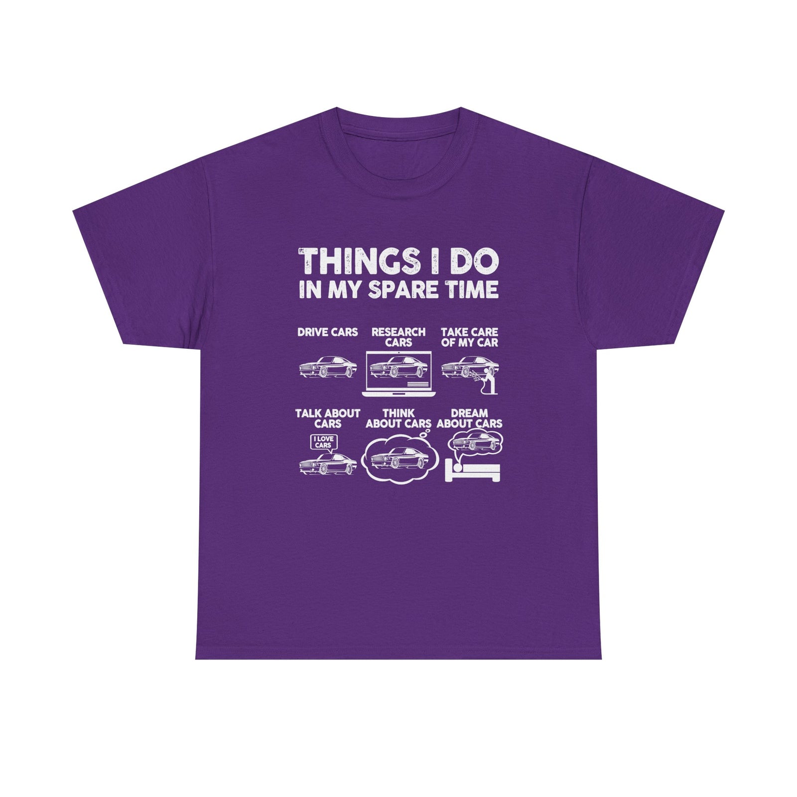 Things I Do in My Spare Time T-Shirt shirt back view - car enthusiast tee