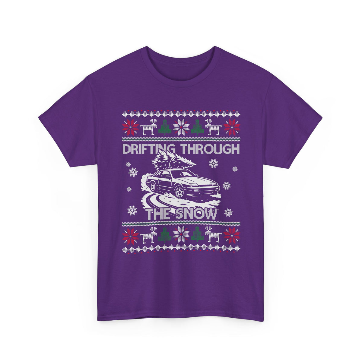 Drifting Through the Snow Ugly Christmas Shirt, Holiday Gift Tee, Christmas Party, JDM Drift Car Guy T-Shirt