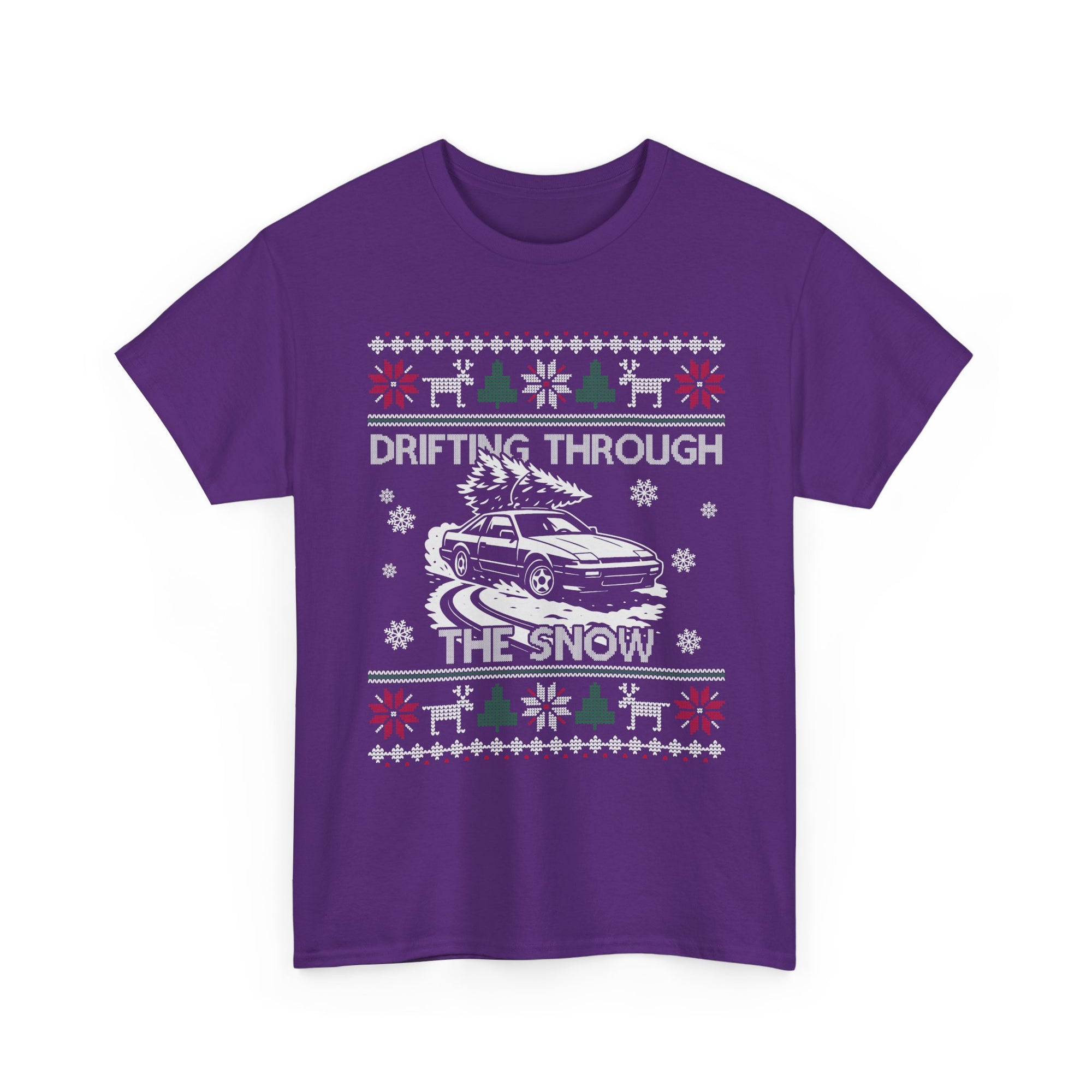 Drifting Through the Snow Ugly Christmas Shirt, Holiday Gift Tee, Christmas Party, JDM Drift Car Guy T-Shirt