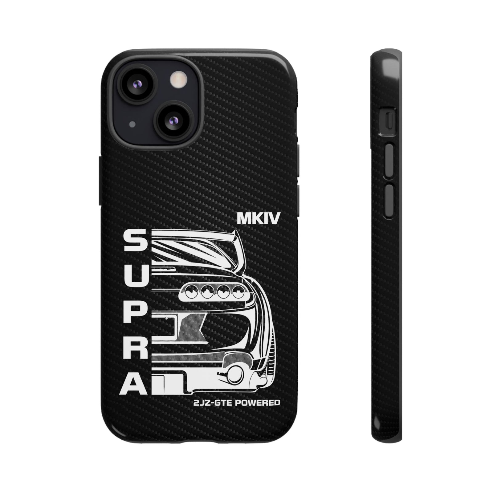 JDM Back View Tough Phone Case - iPhone 13 Mini, glossy, front and side view
