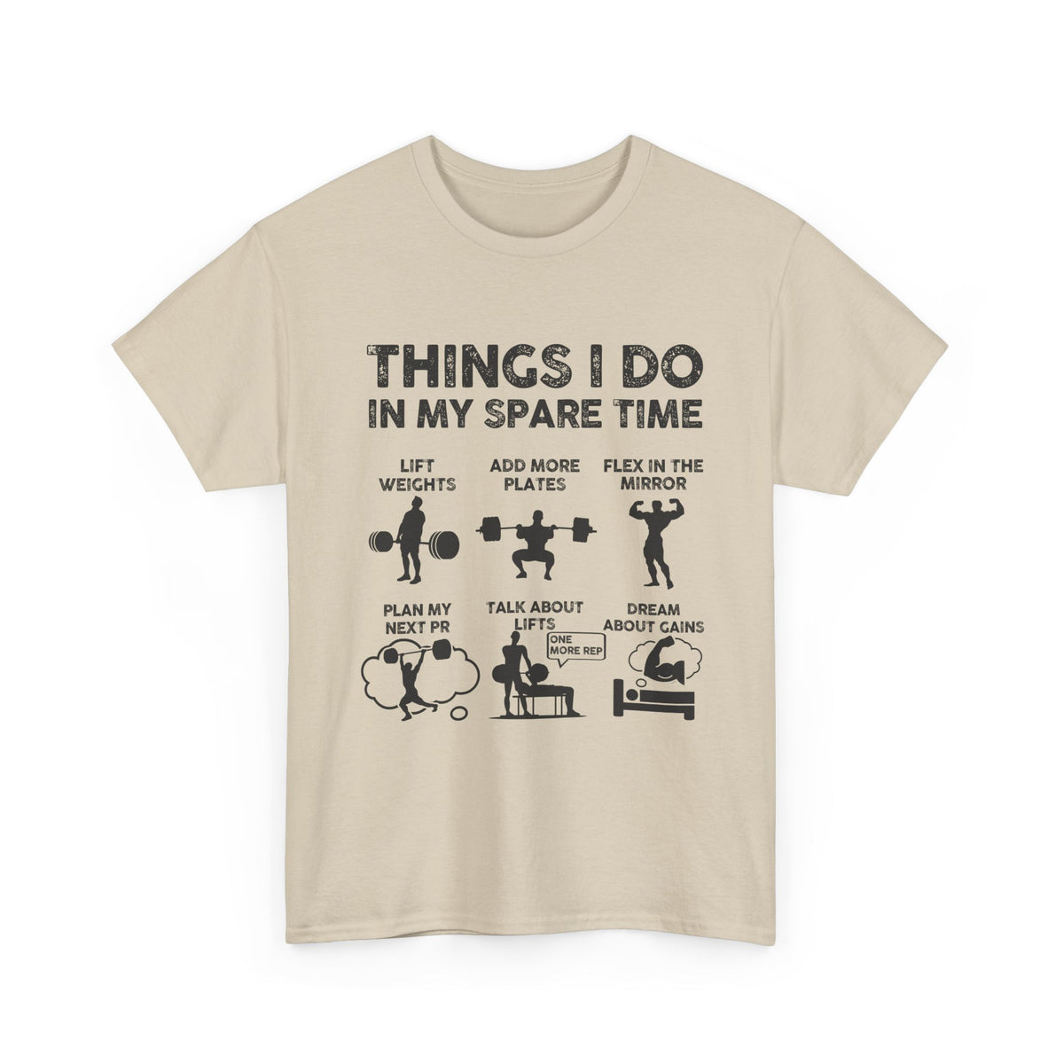 Things I Do In My Spare Time T-Shirt | Funny Gym Workout Tee for Men