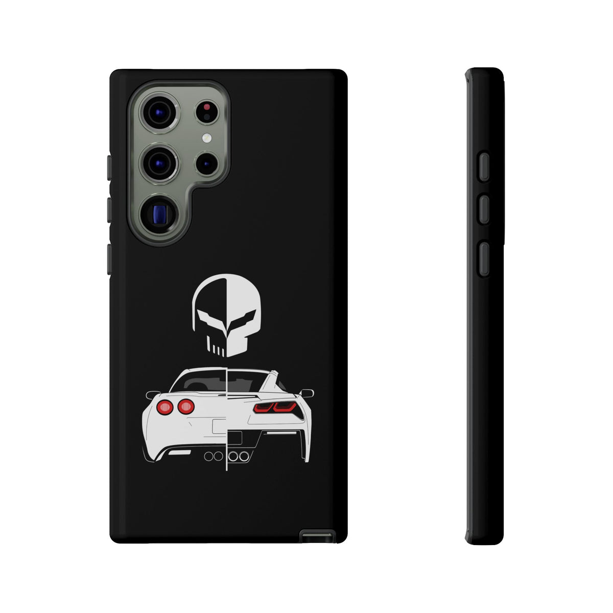 Corvette Punisher Skull Tough Phone Case | Muscle Car Guy Gift