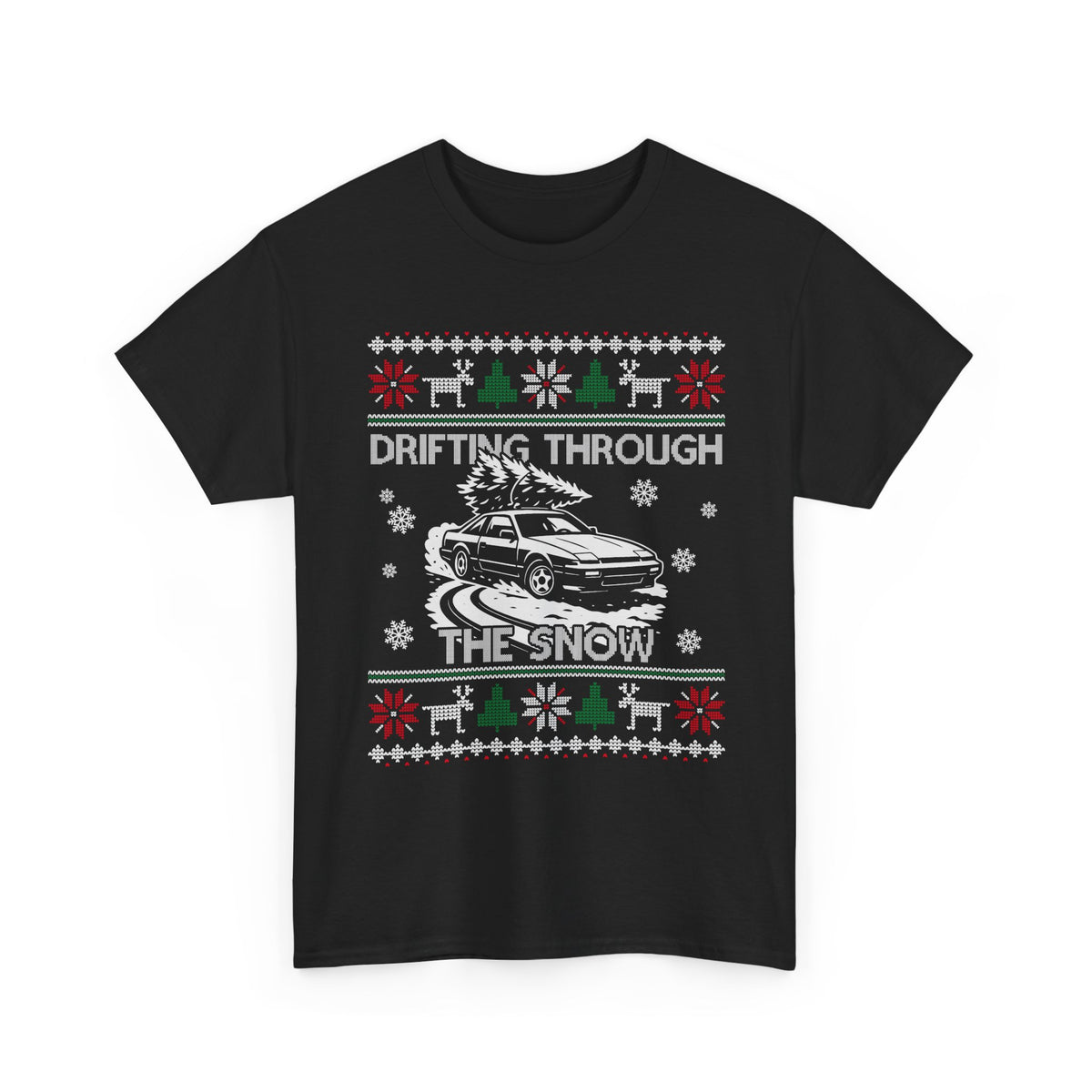Drifting Through the Snow Ugly Christmas Shirt, Holiday Gift Tee, Christmas Party, JDM Drift Car Guy T-Shirt