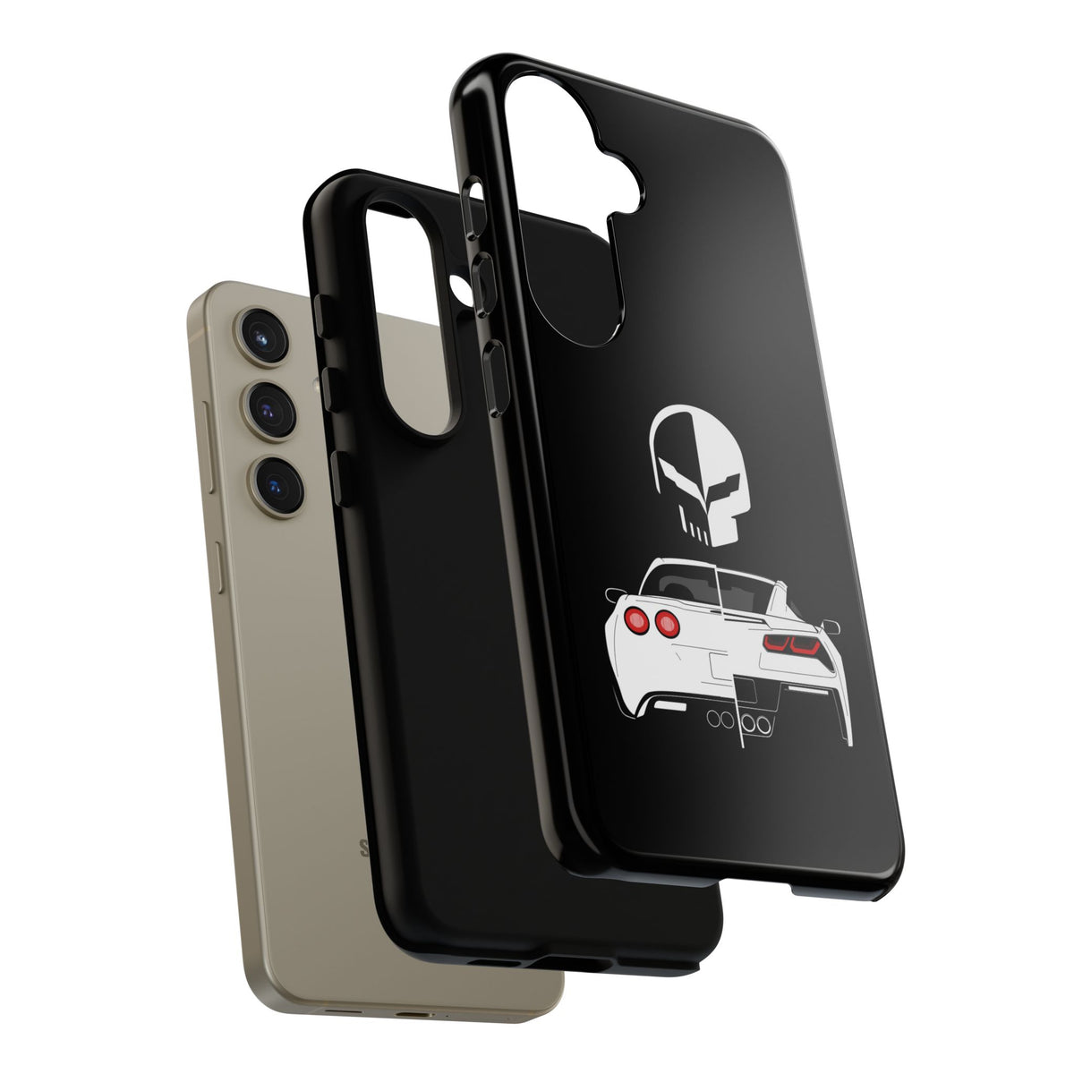 Corvette Punisher Skull Tough Phone Case | Muscle Car Guy Gift