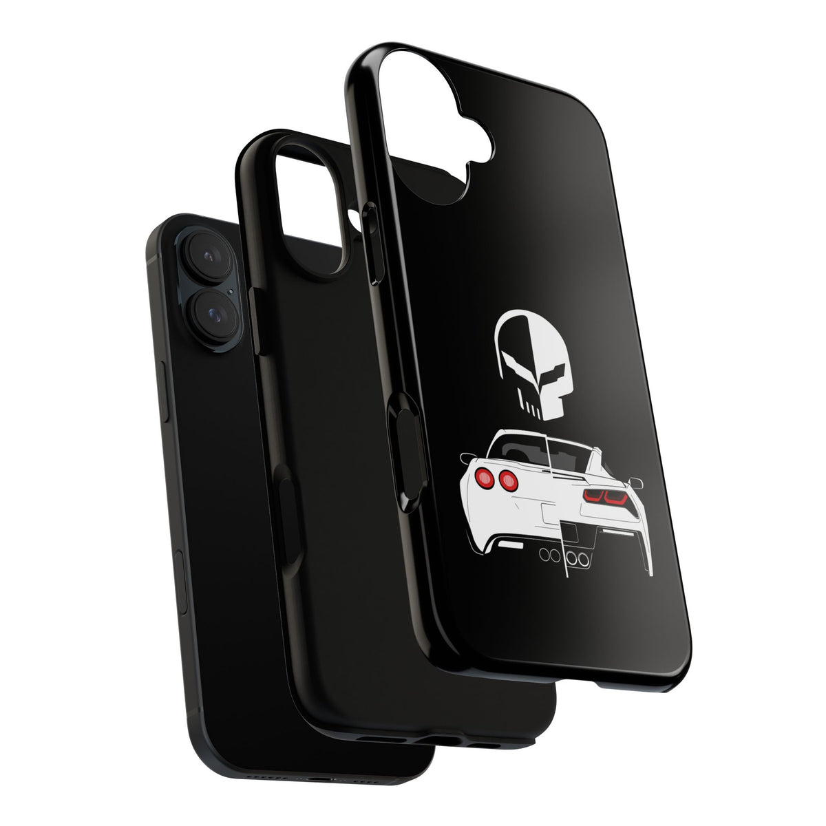 Corvette Punisher Skull Tough Phone Case | Muscle Car Guy Gift