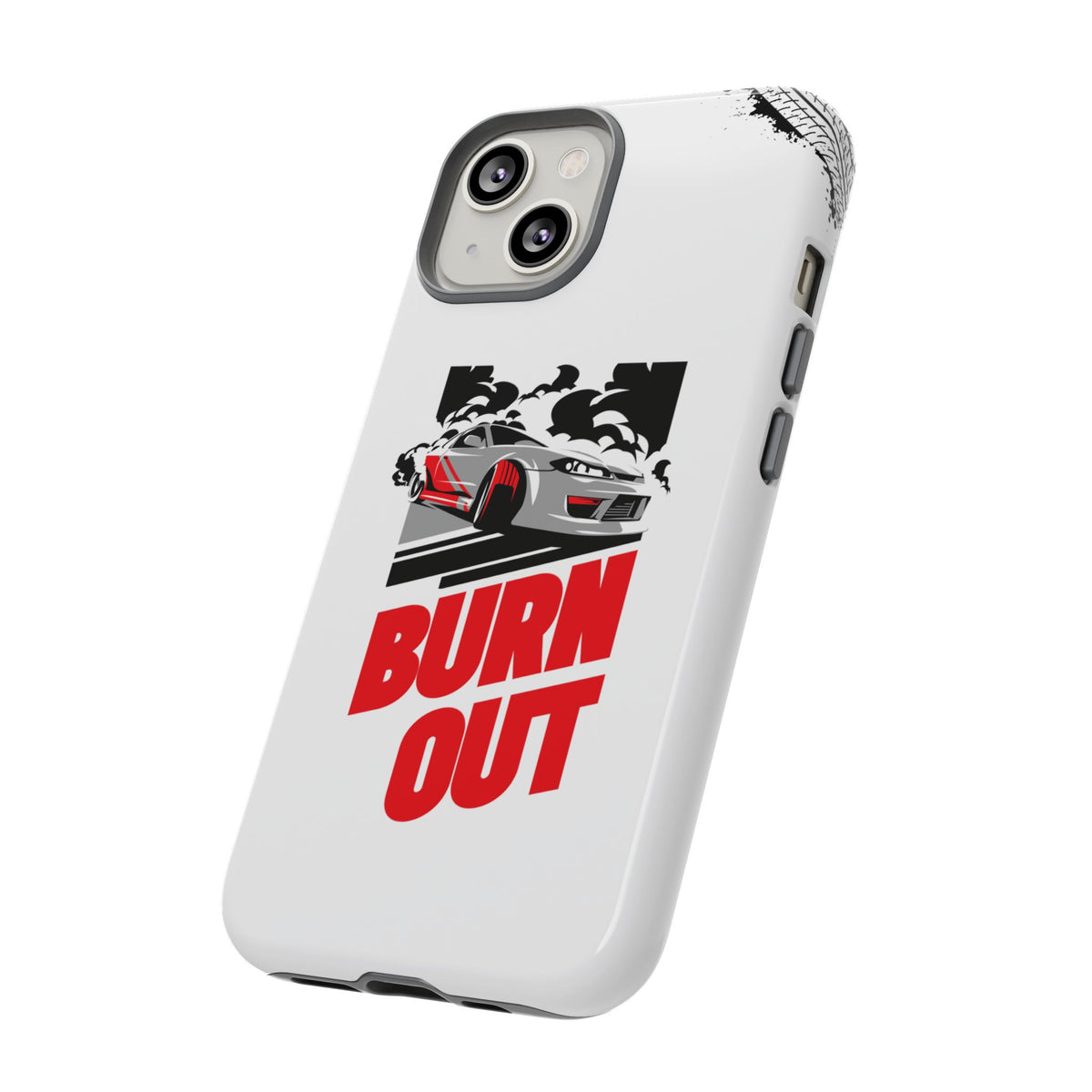 JDM Burnout Tough Car Phone Case - iPhone 14, glossy, side view