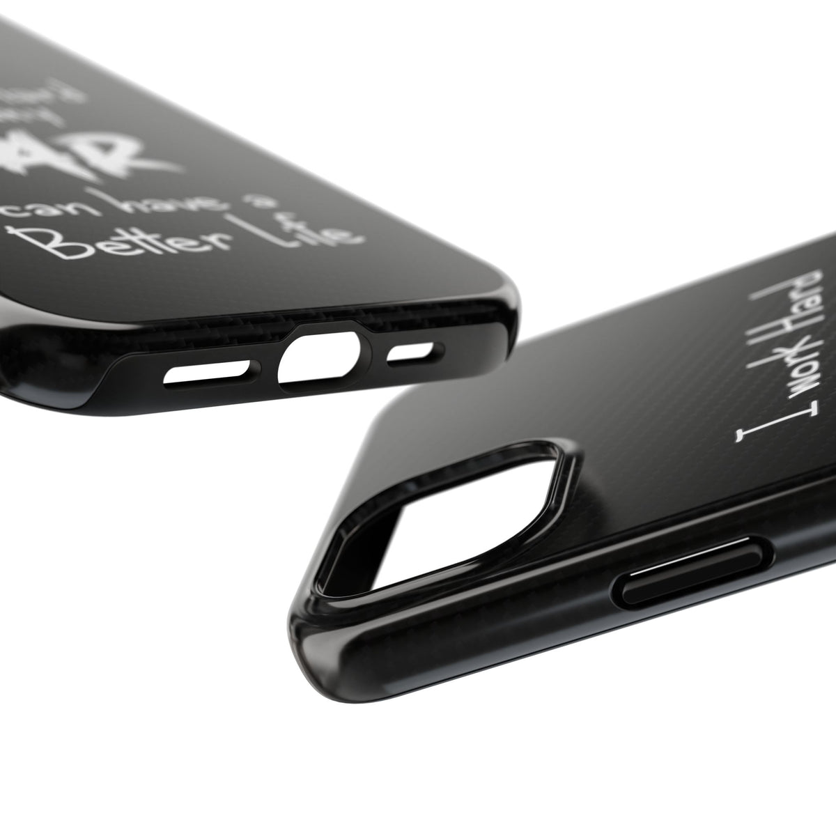 Working Hard For My Car Tough Phone Case - iPhone 15 Plus, edge and port close-up