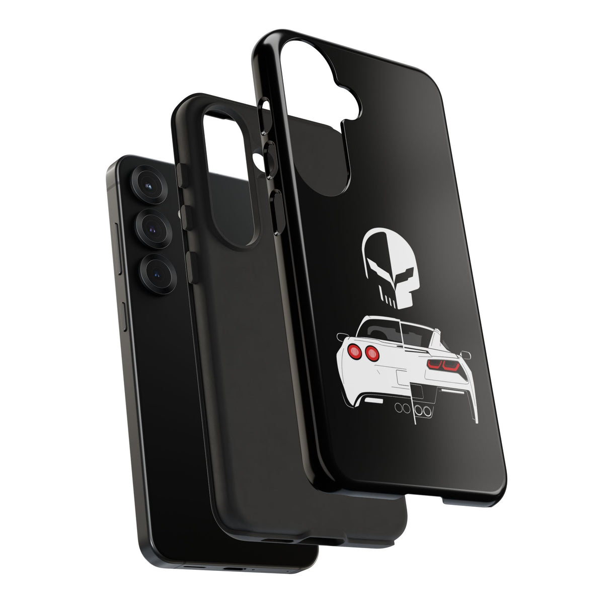 Corvette Punisher Skull Tough Phone Case | Muscle Car Guy Gift