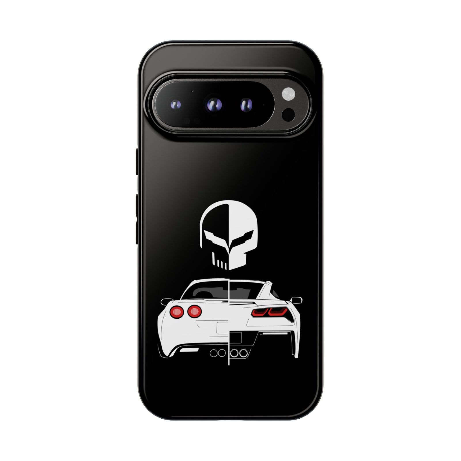 Corvette Punisher Skull Tough Phone Case | Muscle Car Guy Gift