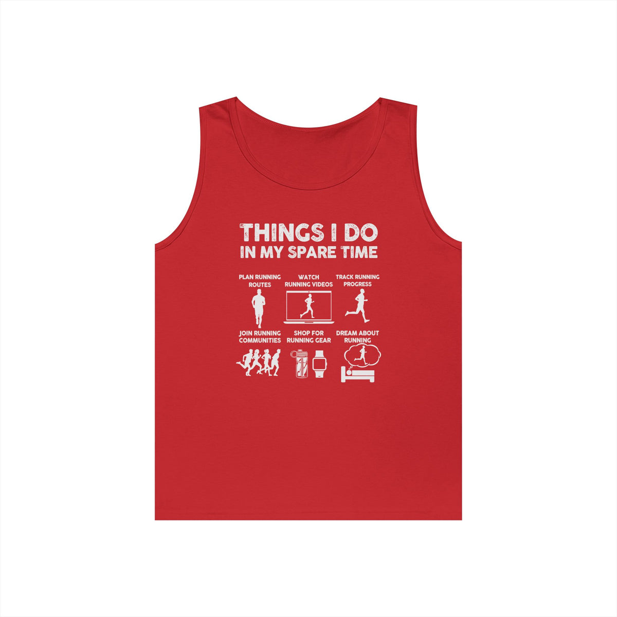 Funny Running Tank Top for Men, Things I Do In My Spare Time Sleeveless Shirt, Marathon Runner Gift, Gym Workout Singlet