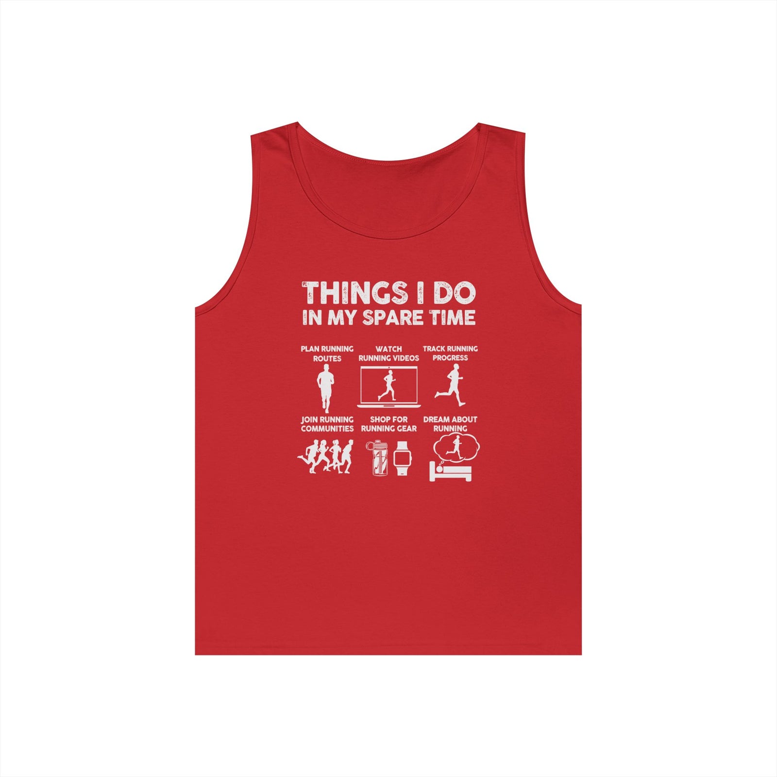 Funny Running Tank Top for Men, Things I Do In My Spare Time Sleeveless Shirt, Marathon Runner Gift, Gym Workout Singlet