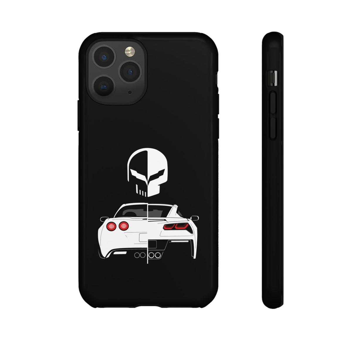Corvette Punisher Skull Tough Phone Case | Muscle Car Guy Gift