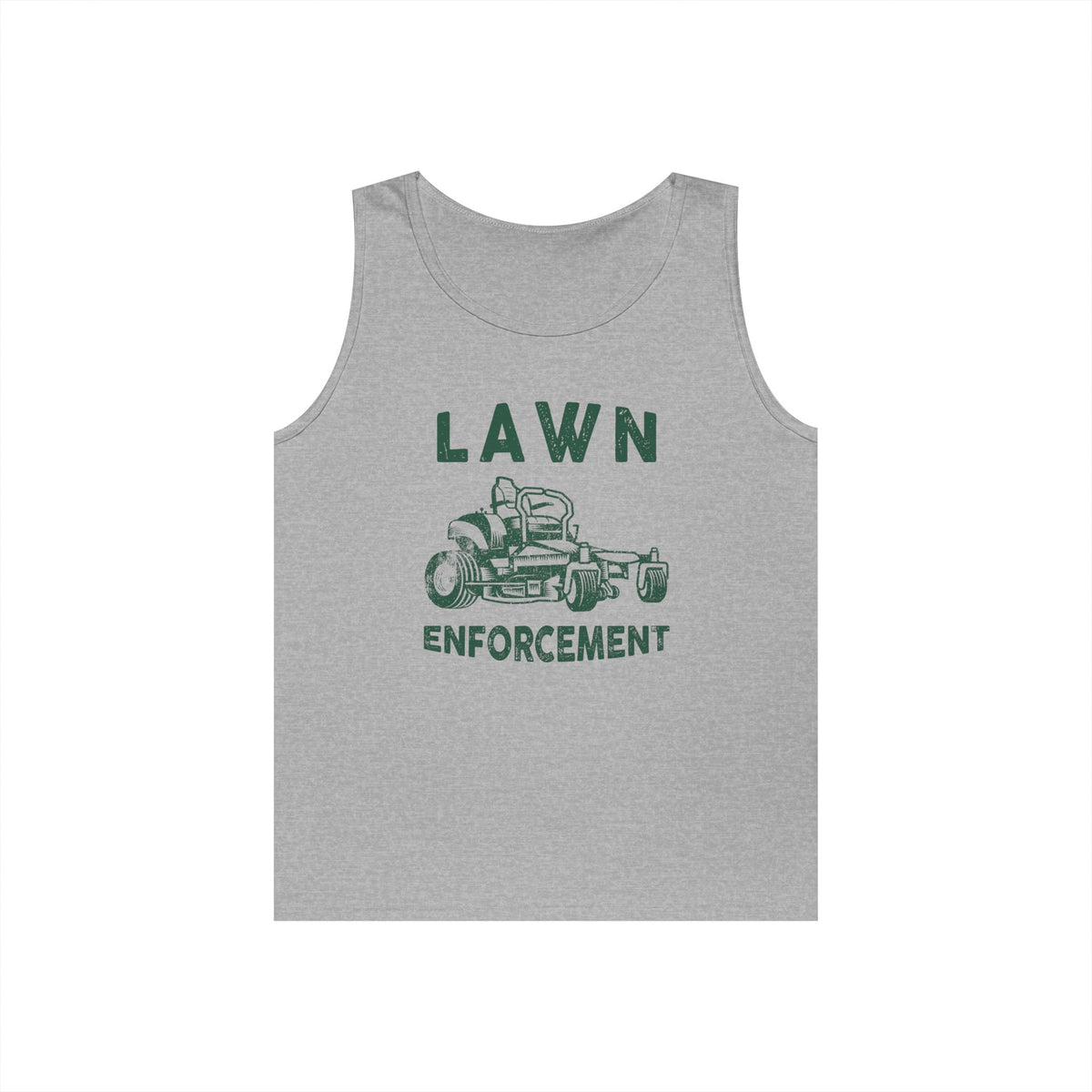 Lawn Enforcement Tank Top for Men, Funny Mowing Officer Sleeveless Shirt, Zero Turn Mower Gift, Gardener Singlet