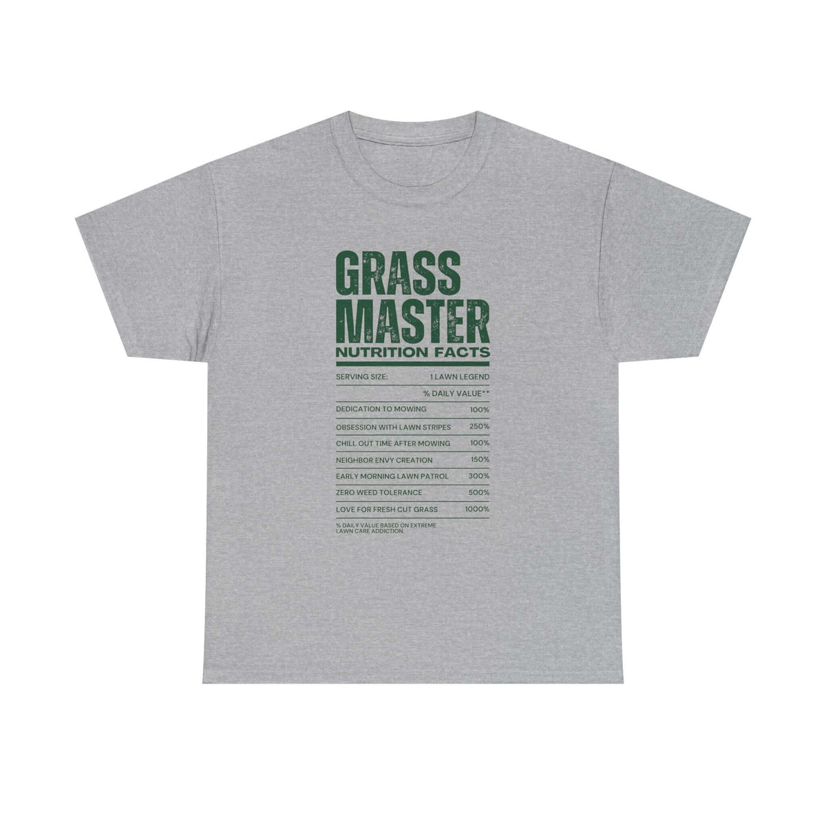 Man wearing Grass Master Nutrition Facts T-Shirt shirt - car enthusiast gift
