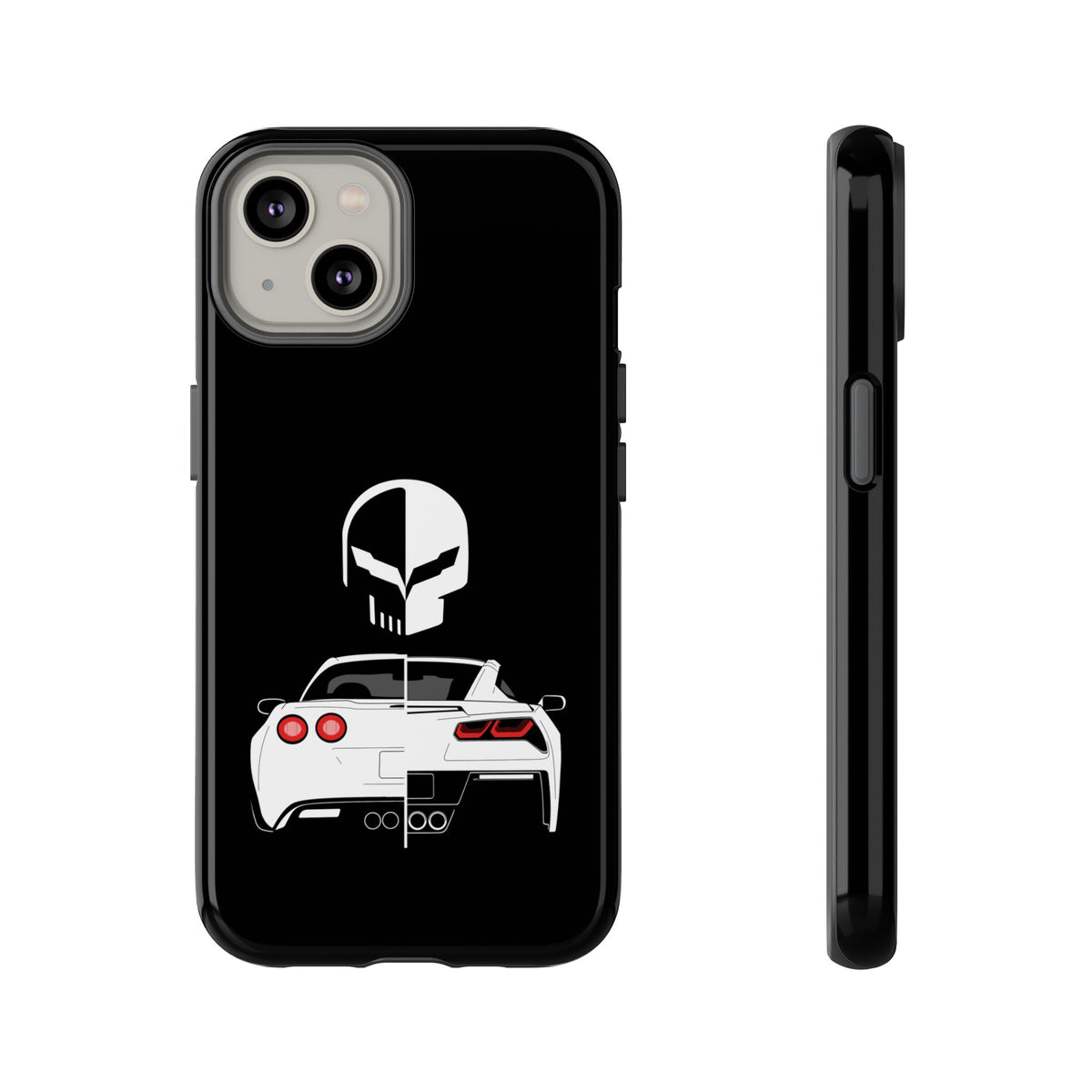 Corvette Punisher Skull Tough Phone Case | Muscle Car Guy Gift