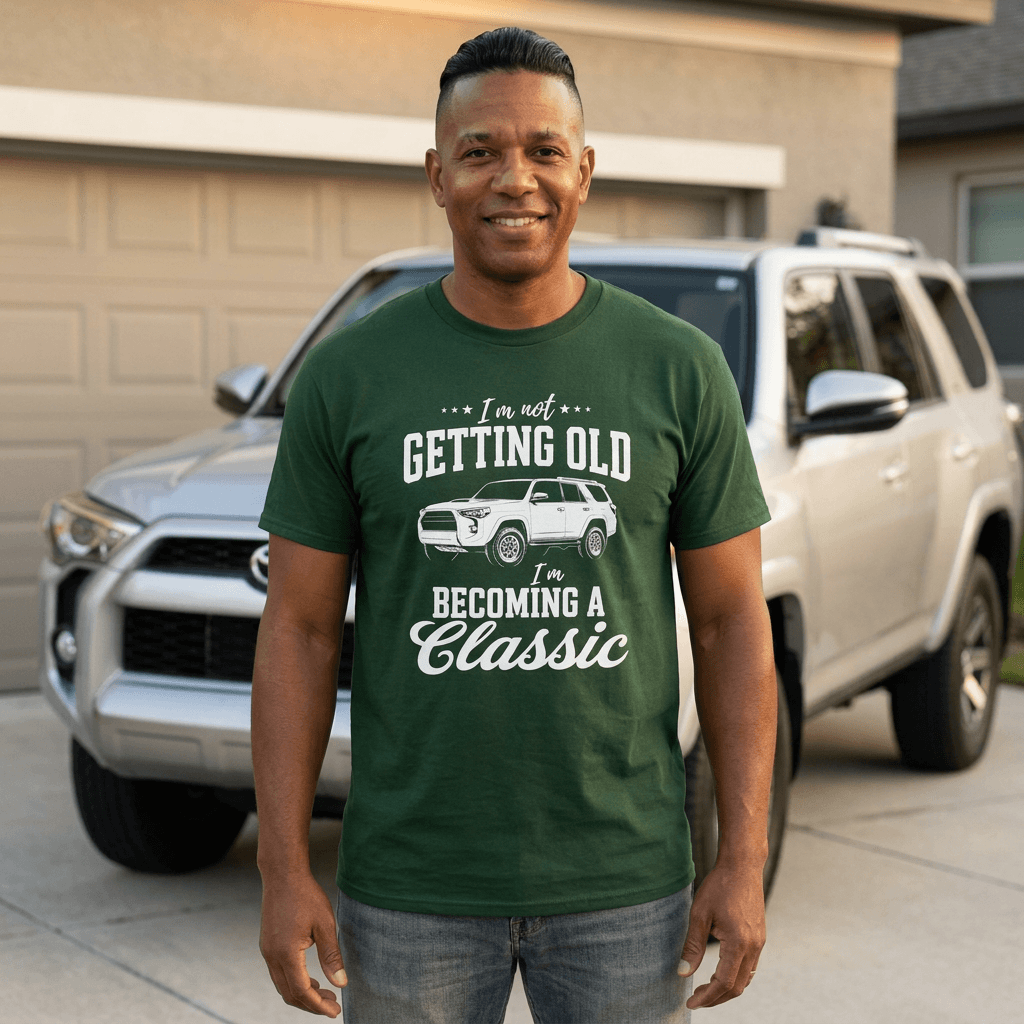 Becoming a Classic car t-shirt royal blue | Funny car birthday tee | 365CarMods