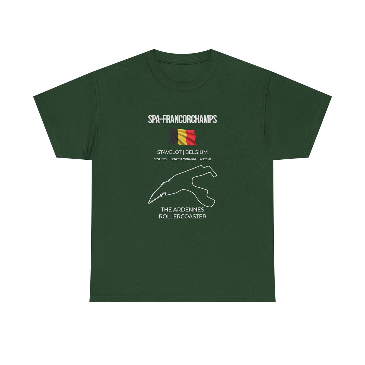 Spa-Francorchamps F1 Racing Track T-Shirt back view