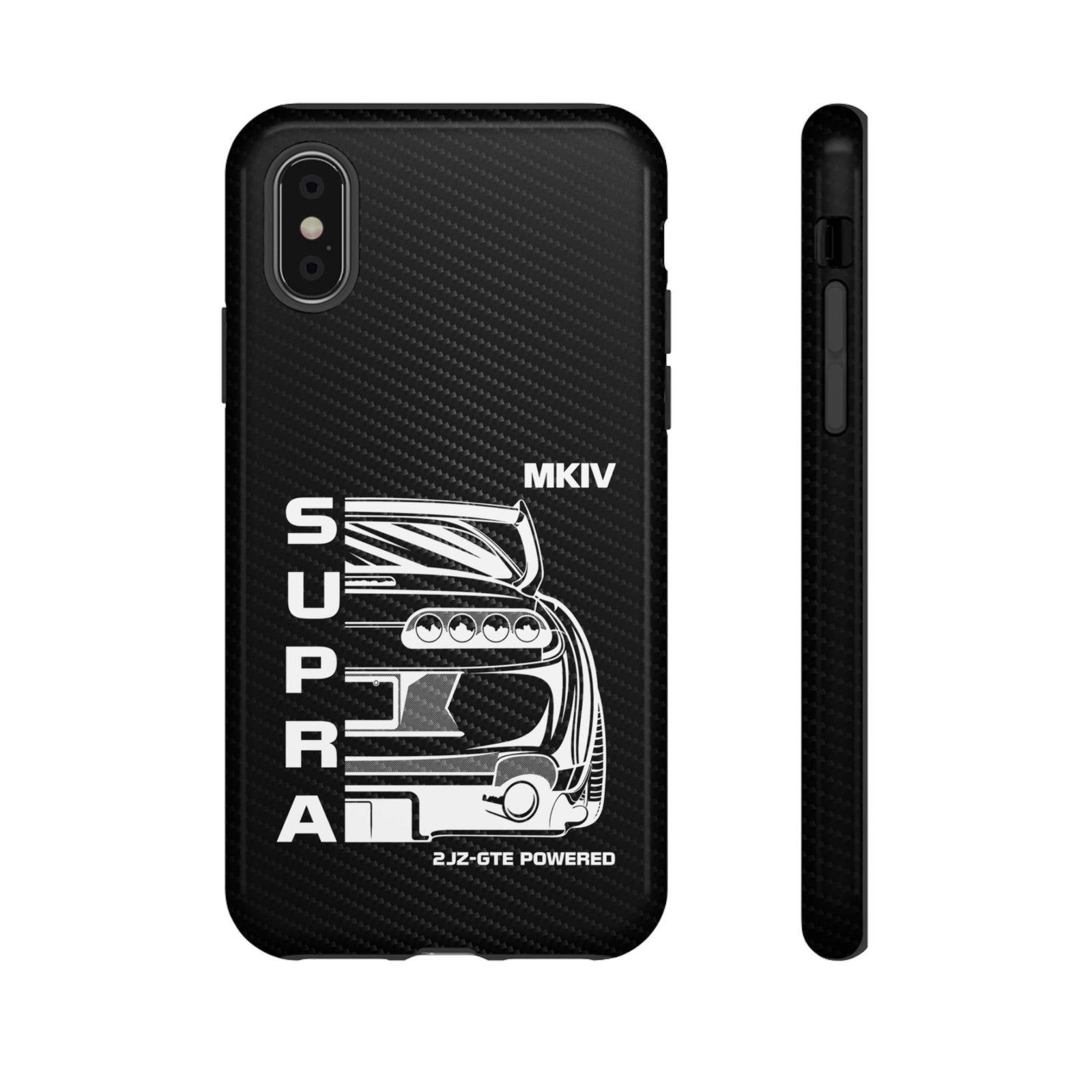JDM Back View Tough Phone Case - iPhone X, glossy, front and side view