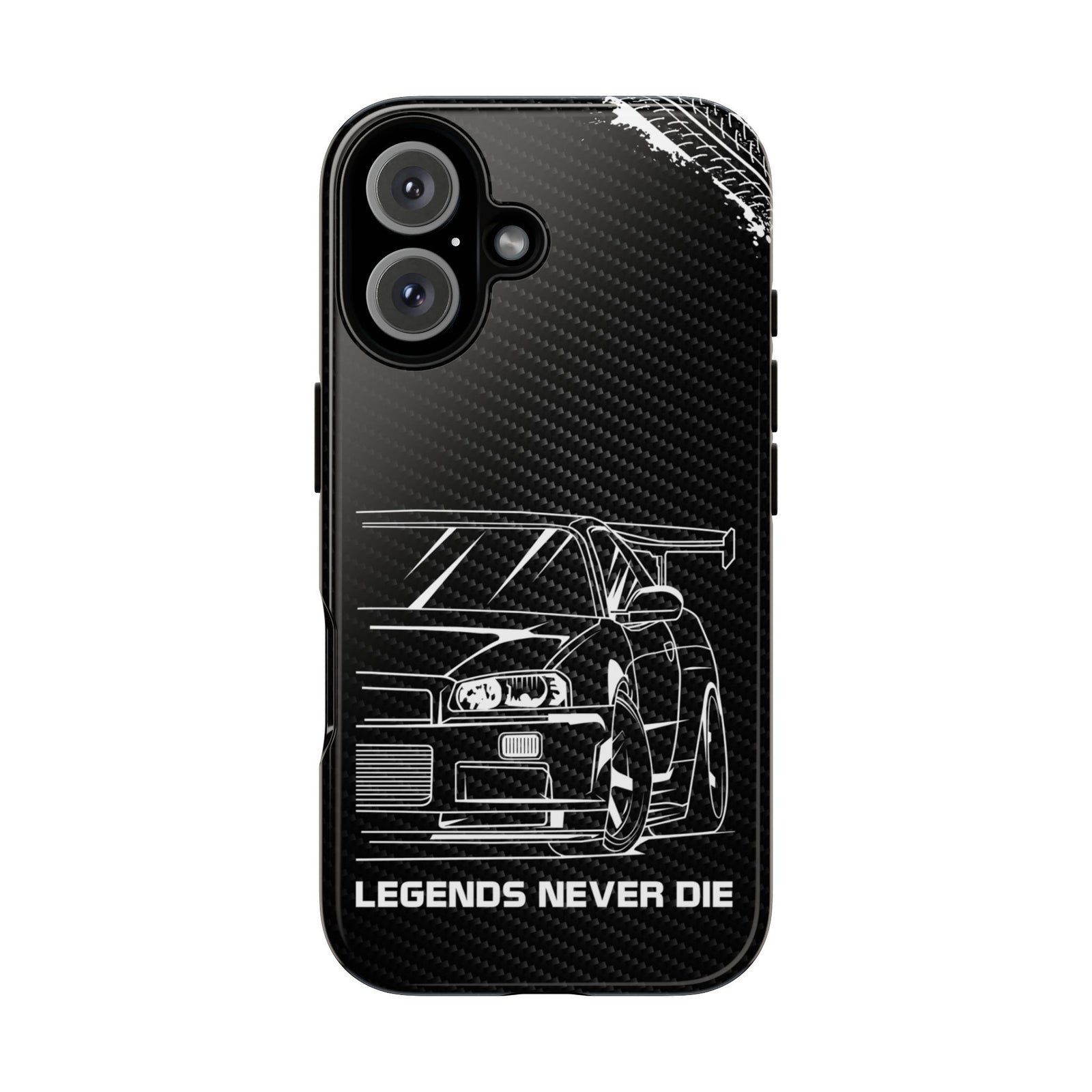 JDM Legends Never Die Tough Phone Case - iPhone 16, glossy, front view