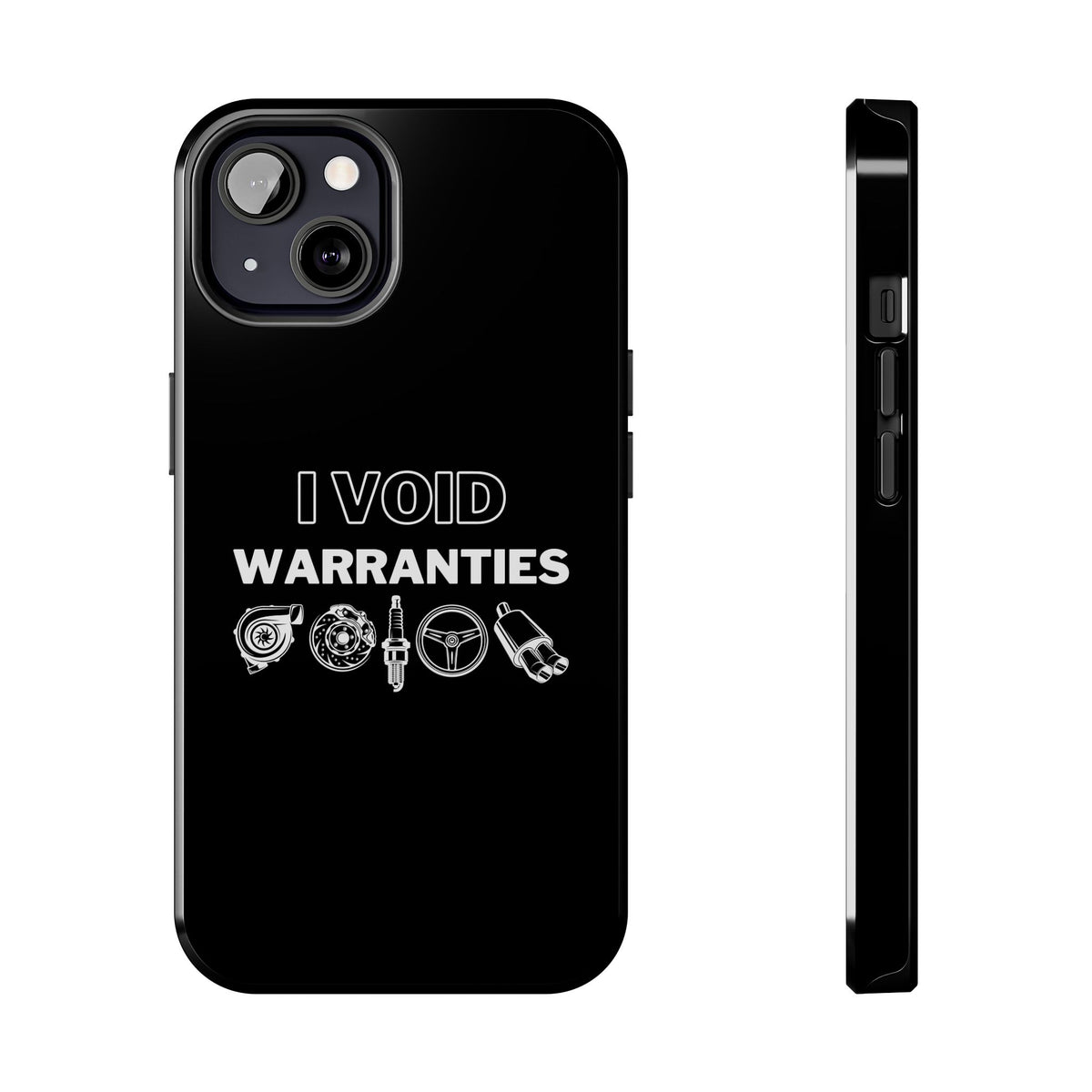 Void Warranties Phone Case shirt back view - car enthusiast tee