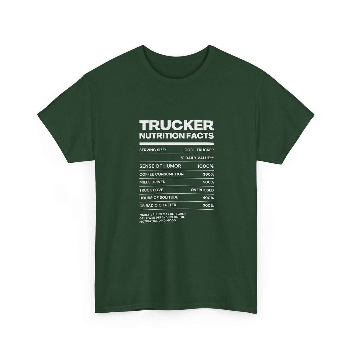 Trucker Nutrition Facts T-Shirt | Funny Truck Driver Gift