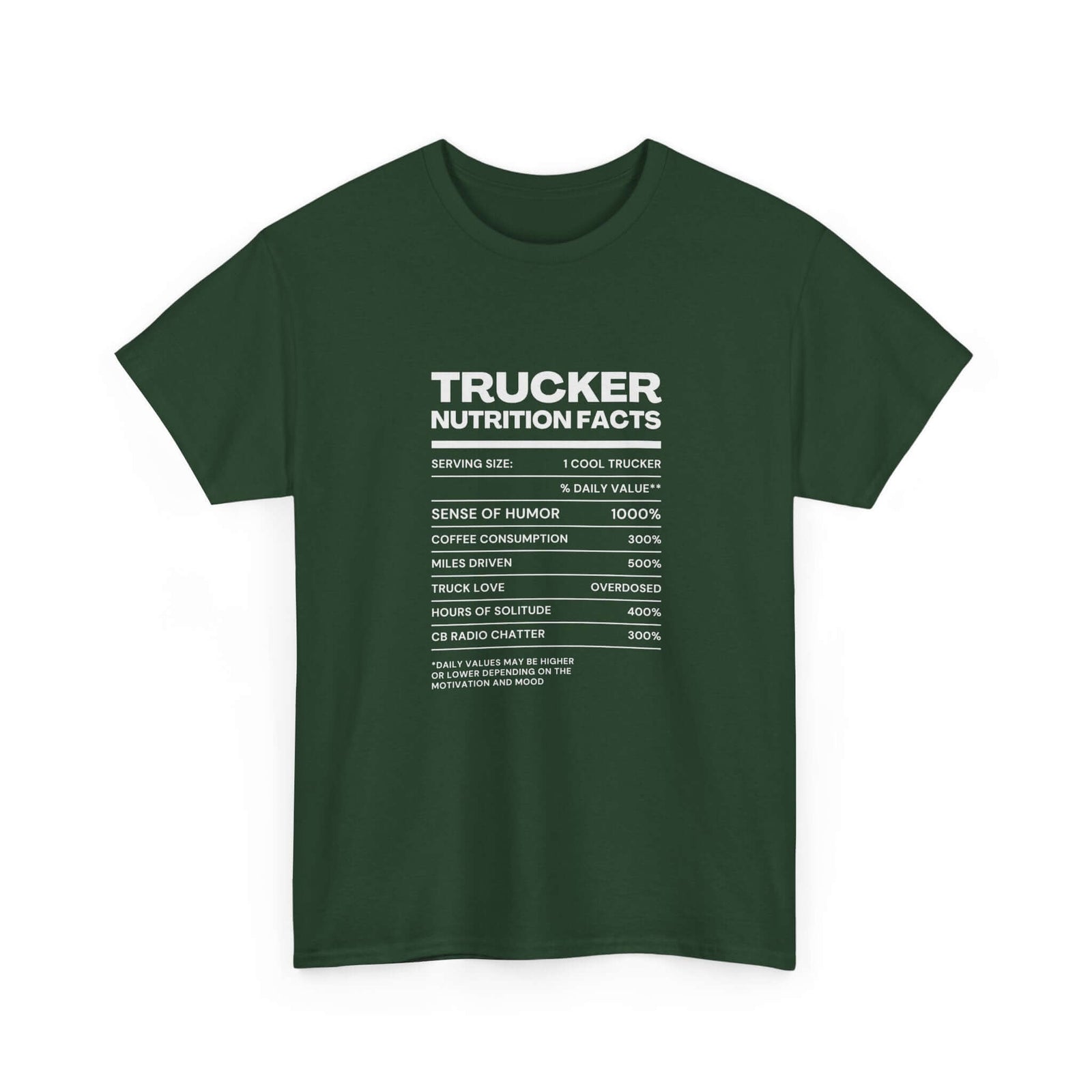 Trucker Nutrition Facts T-Shirt | Funny Truck Driver Gift