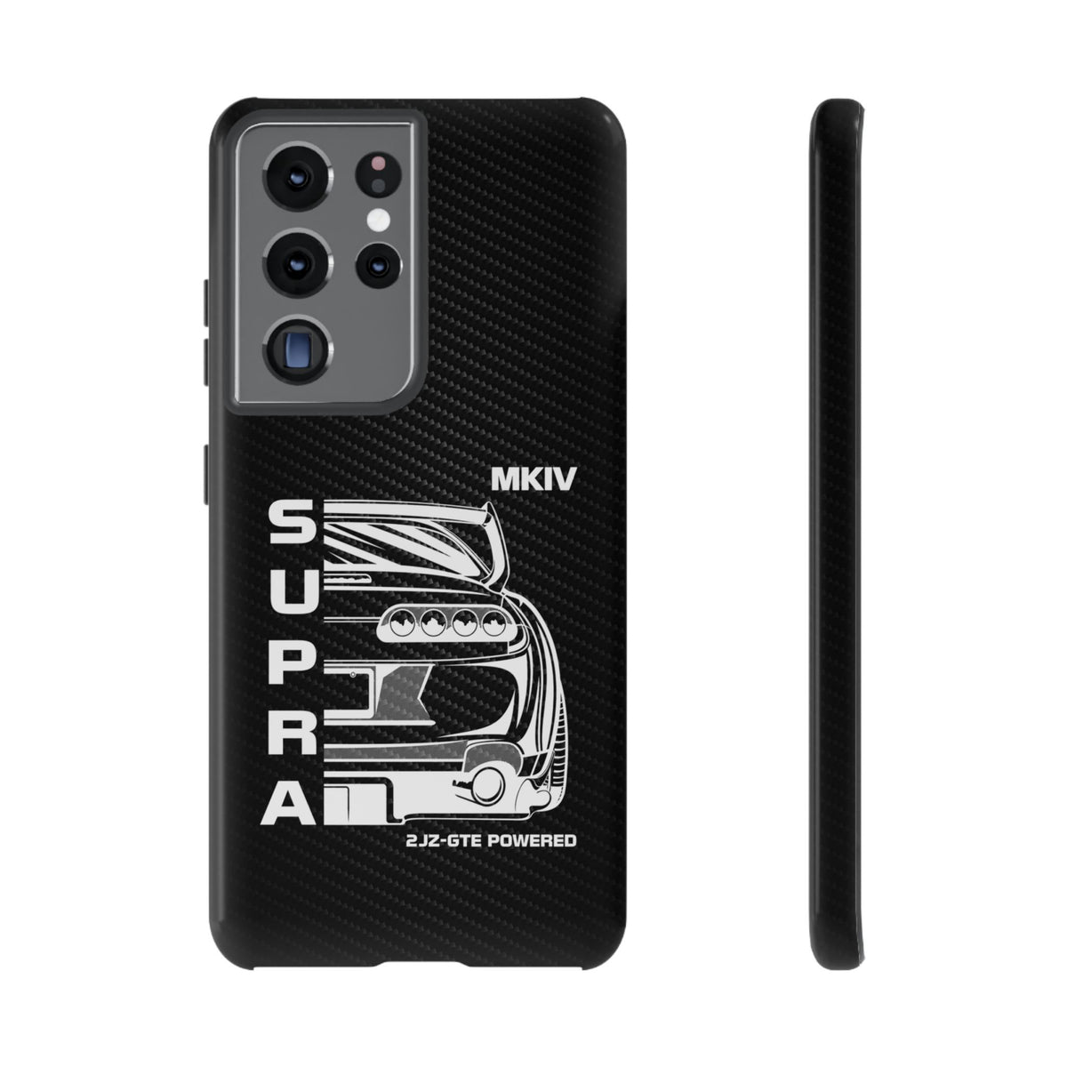 JDM Back View Tough Phone Case - Samsung Galaxy S21 Ultra, glossy, front and side view