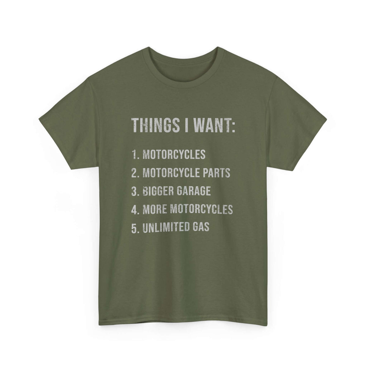 Biker Things I Want T-Shirt | Funny Motorcycle Enthusiast Gift