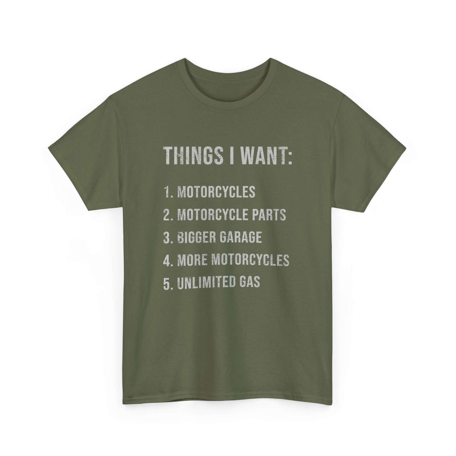 Biker Things I Want T-Shirt | Funny Motorcycle Enthusiast Gift