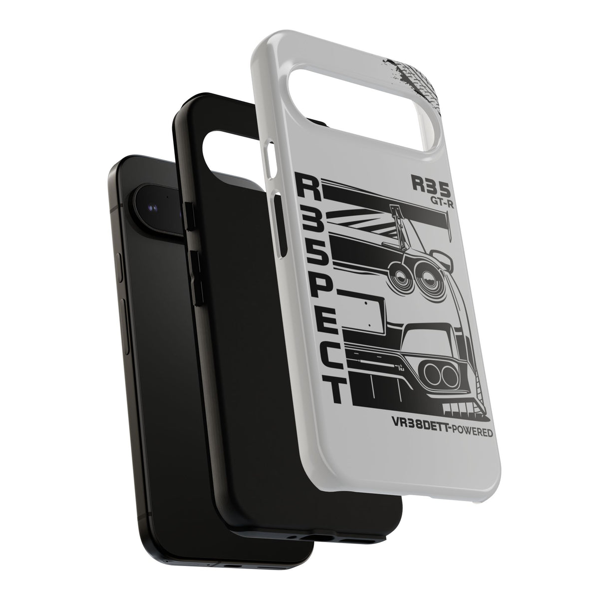 JDM Front View Tough Phone Case - iPhone 15 Pro, glossy, front and back view