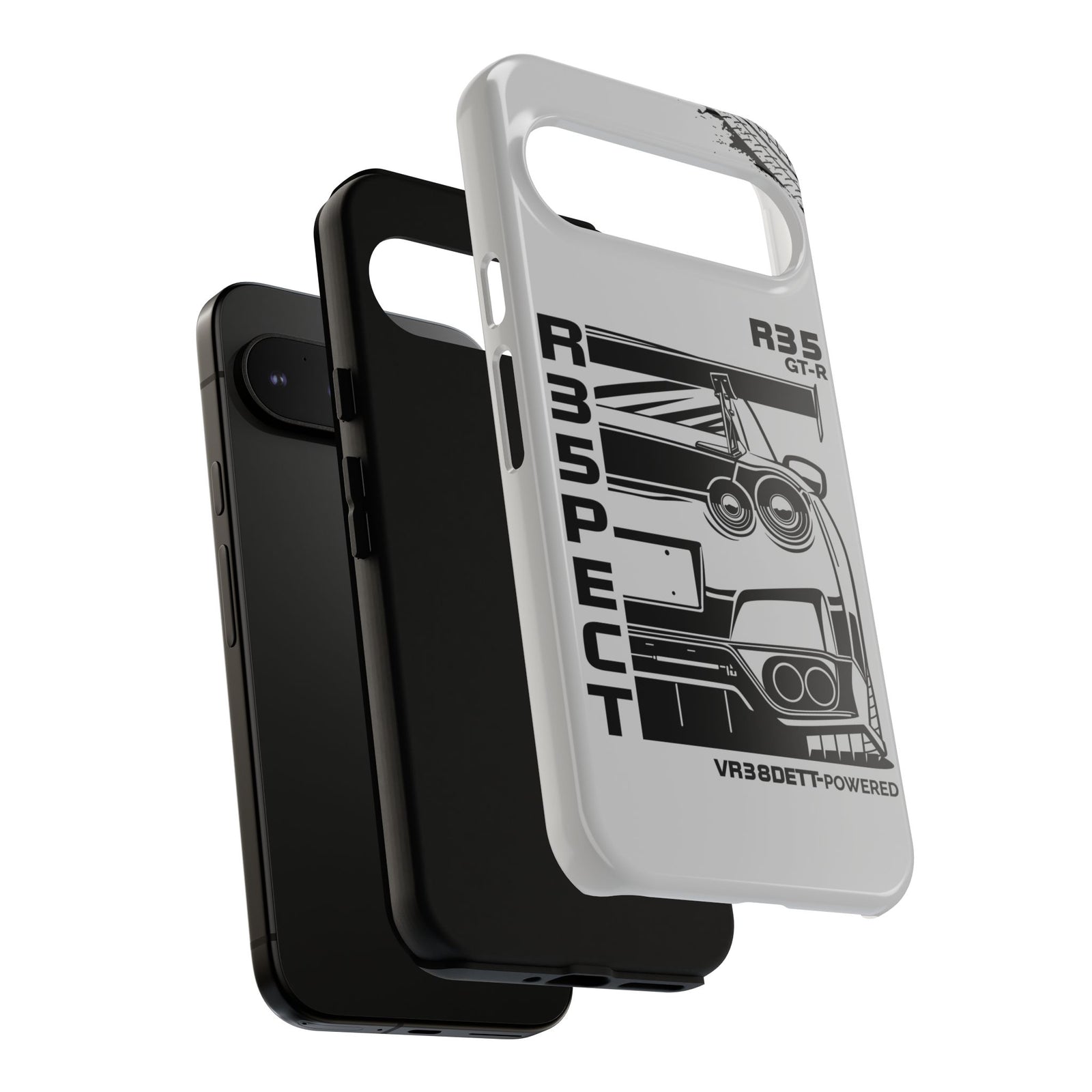 JDM Front View Tough Phone Case - iPhone 15 Pro, glossy, front and back view