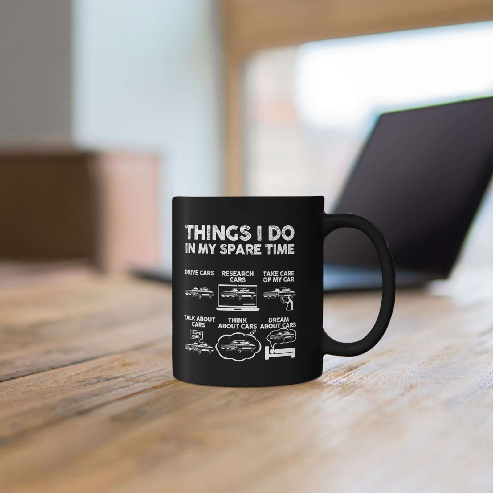 Things I Do In My Spare Time Mug mug back view - car enthusiast gift