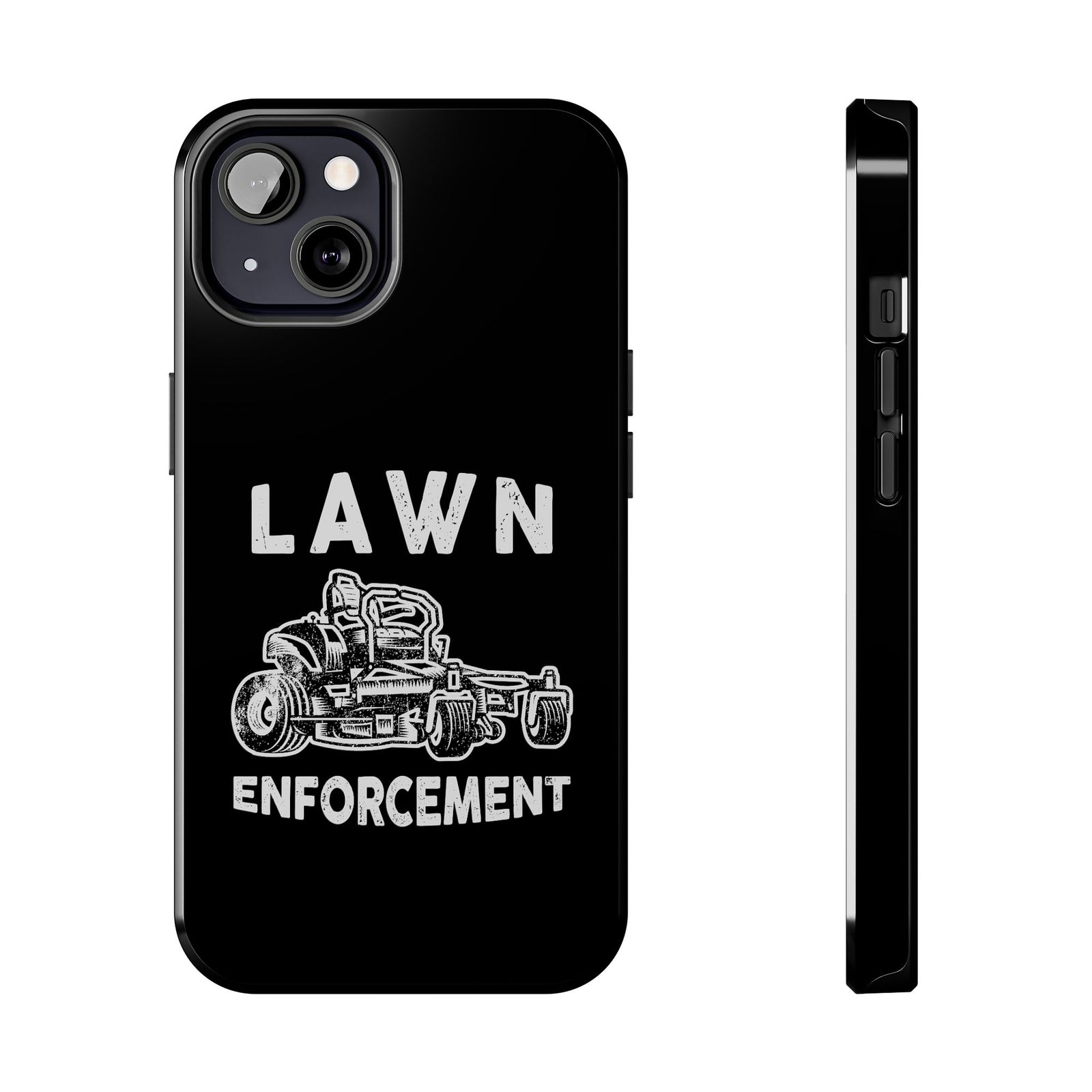 Lawn Enforcement Phone Case shirt back view - car enthusiast tee