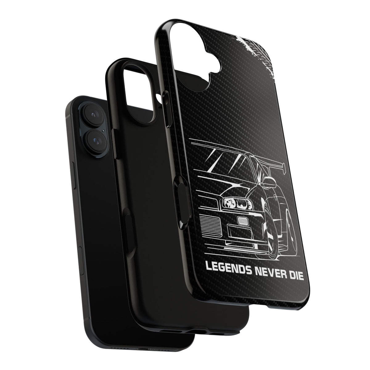 JDM Legends Never Die Tough Phone Case - iPhone 16 Plus, glossy, dual-layer protection