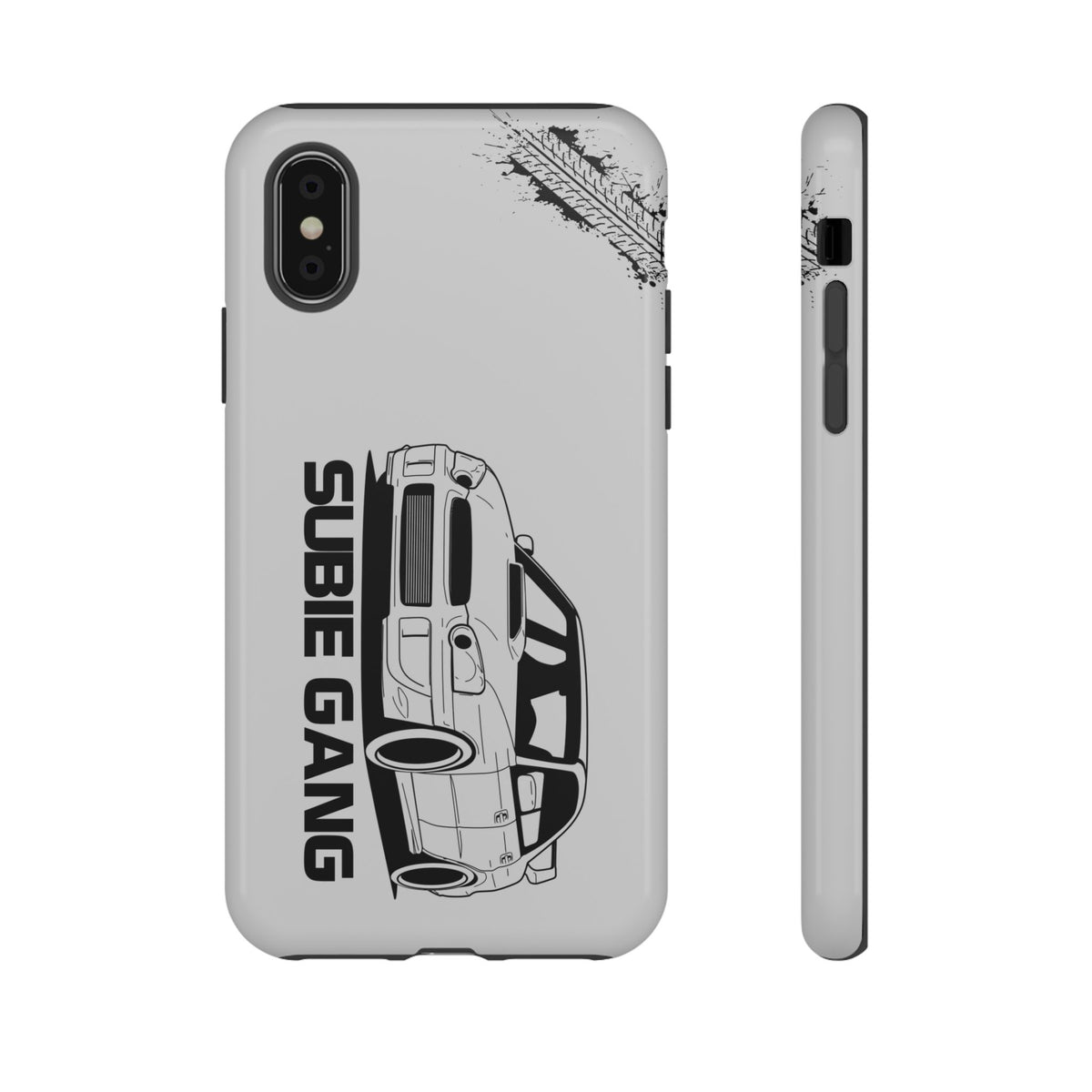 JDM Gang Tough Phone Case - iPhone XS, glossy, front and side view