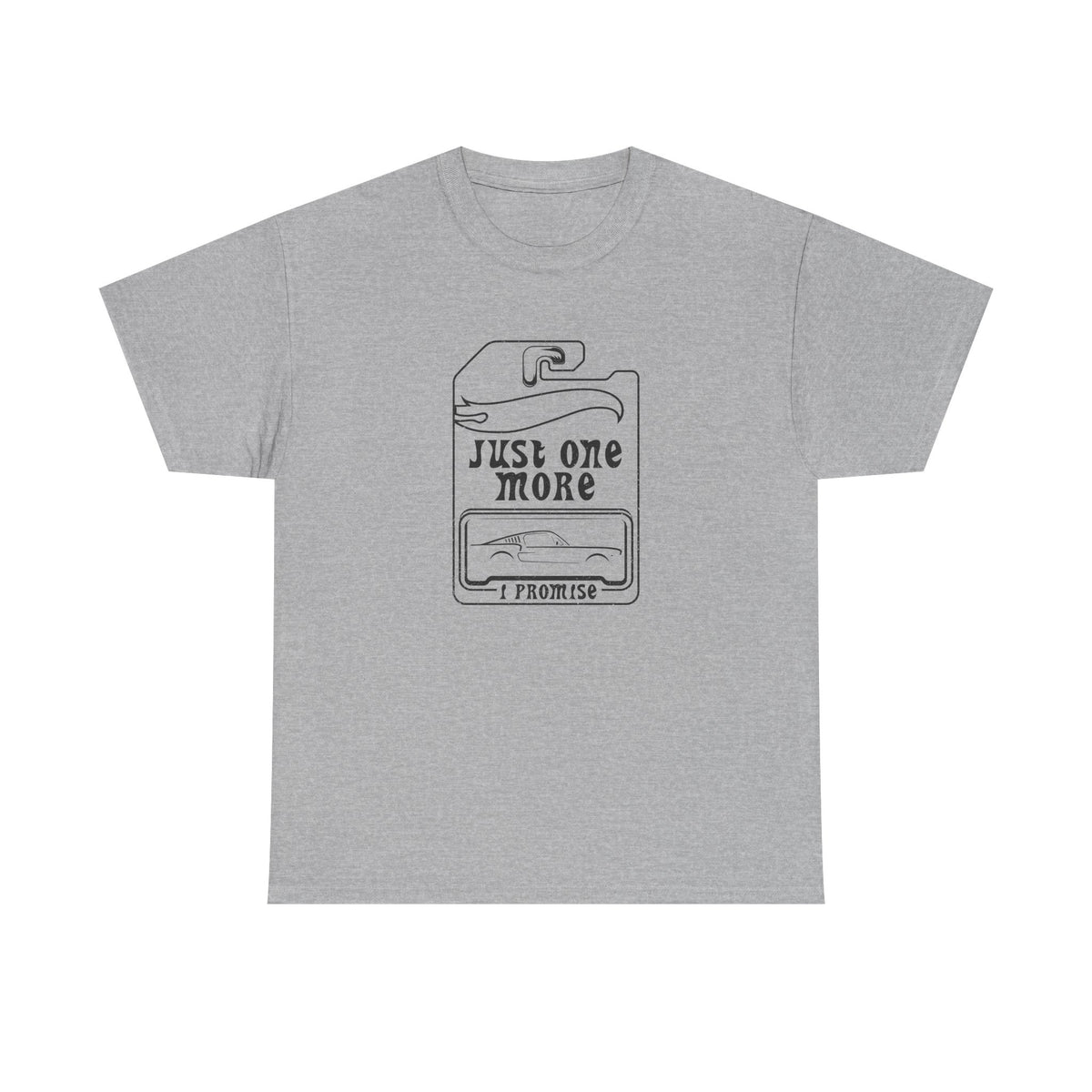 Just One More Car t-shirt close up - funny car collector shirt for men