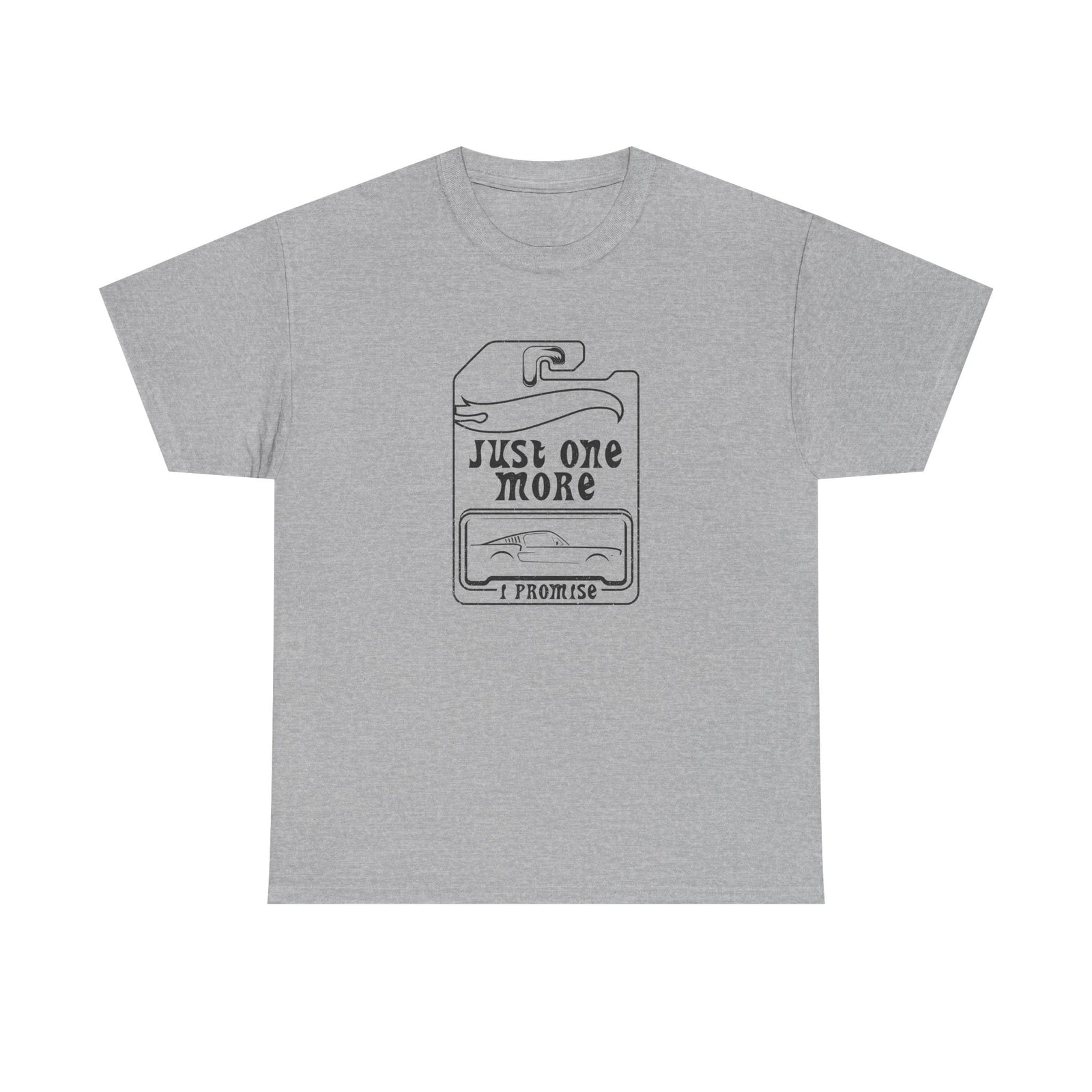 Just One More Car t-shirt close up - funny car collector shirt for men