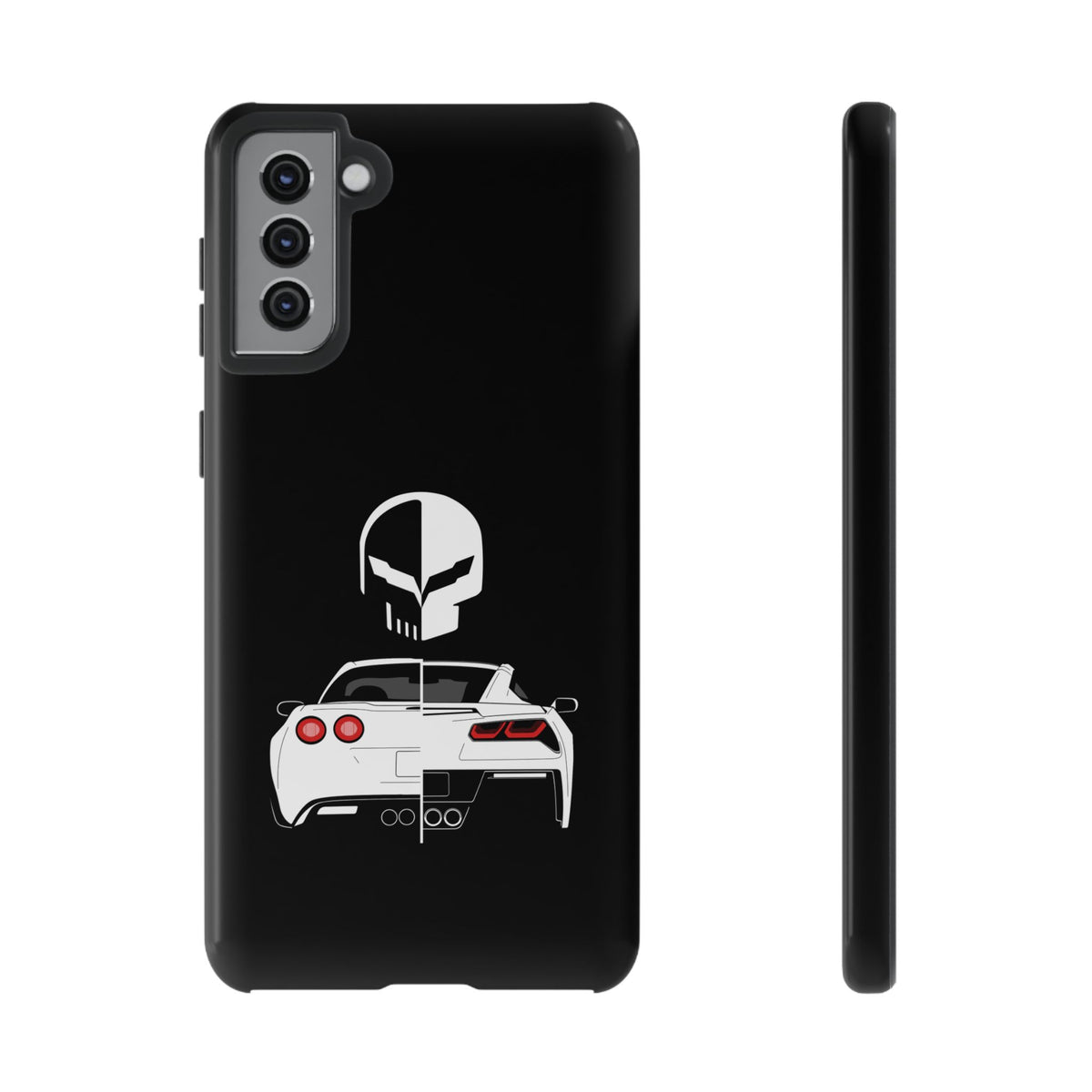 Corvette Punisher Skull Tough Phone Case | Muscle Car Guy Gift