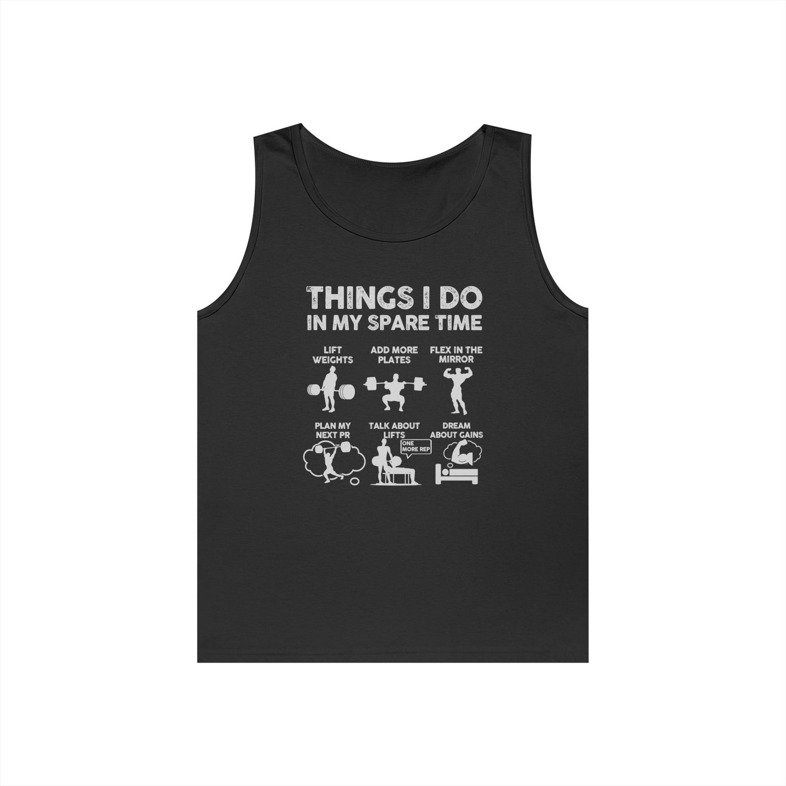 Gym Tank Top for Men, Funny Weightlifting Spare Time Sleeveless Shirt, Workout Lifting Gift, Bodybuilder Singlet