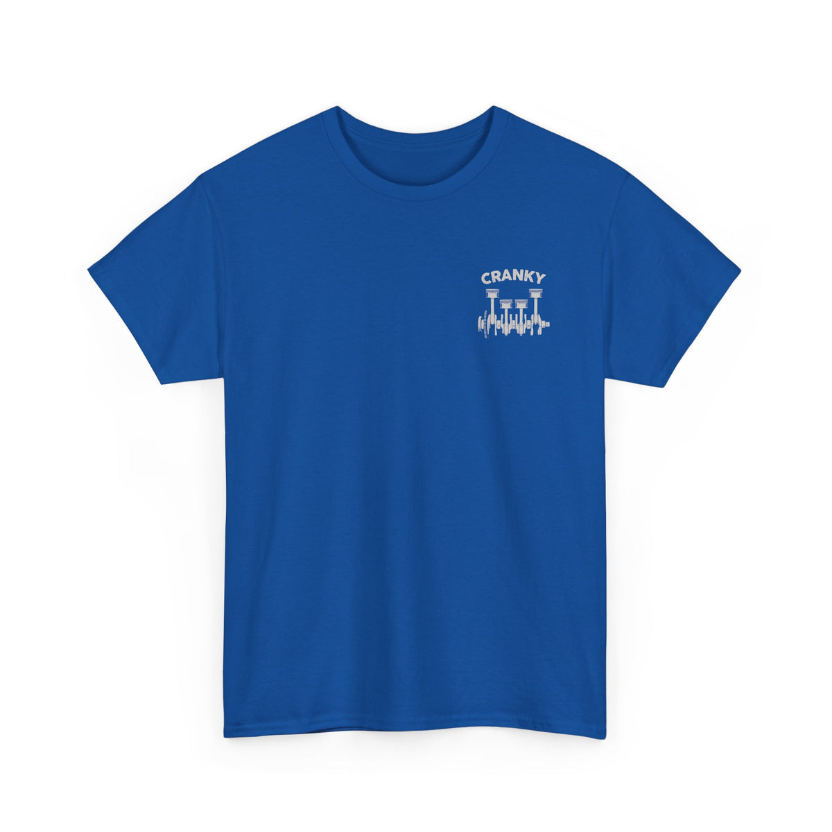 Cranky Minimalist Mechanic T-Shirt | Small Chest Print Crankshaft Tee